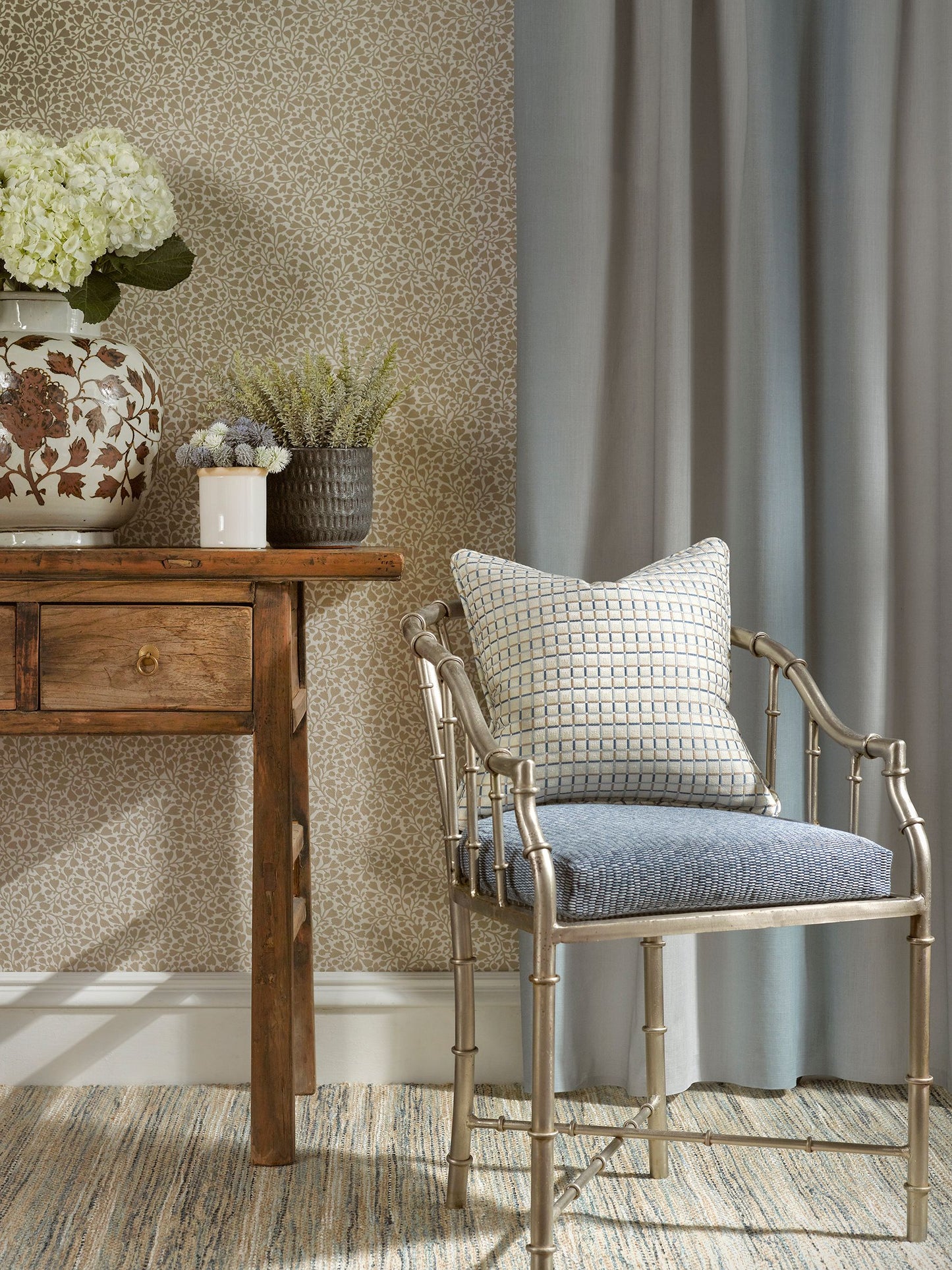 SCALAMANDRE RAINE WEAVE FABRIC DEEP SEA - GW 000327224 NEW SKU # GW272240003