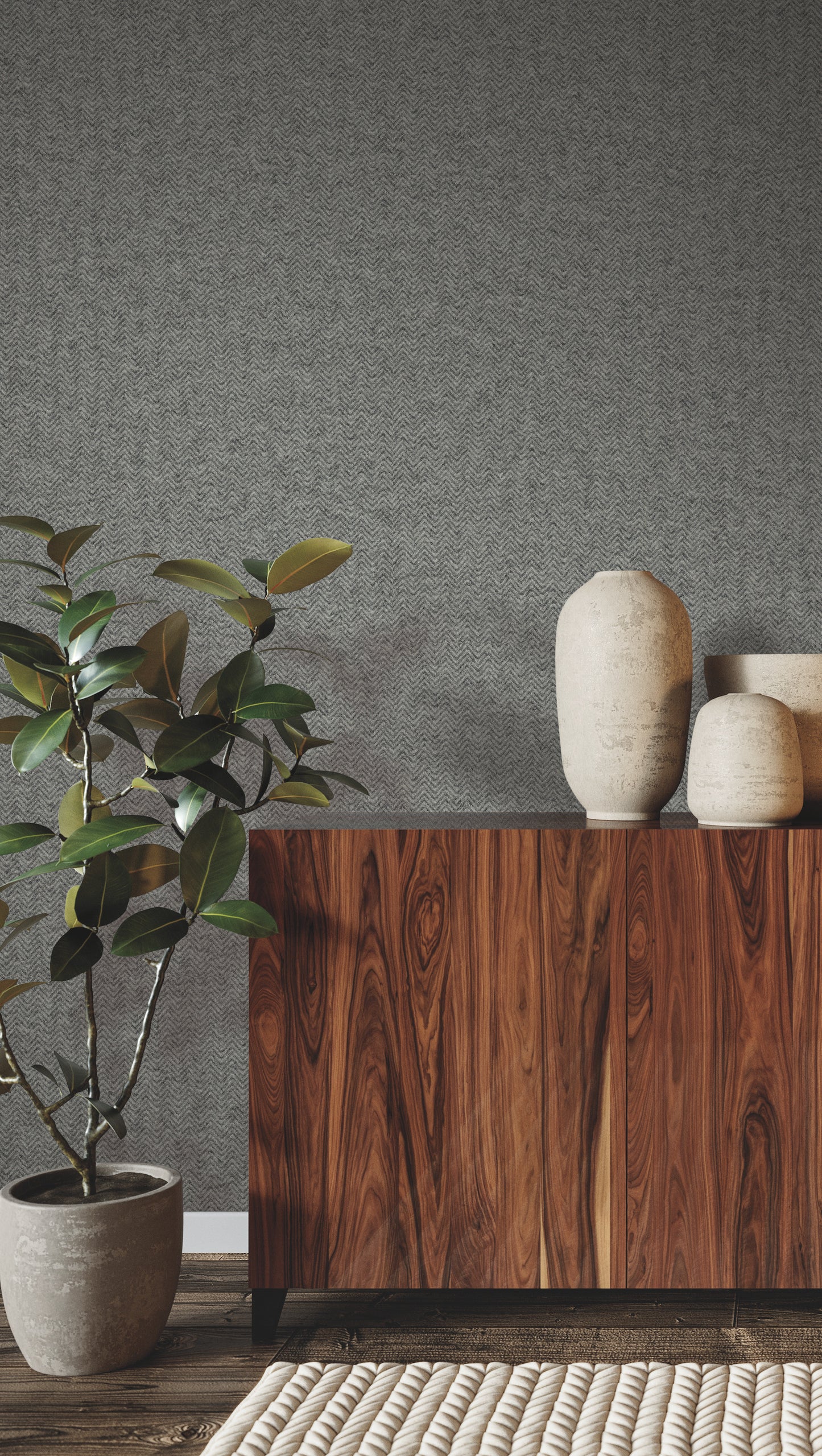 York Wallcoverings HP QuietWall Savile Gunmetal Wallpaper Textures Metallics - HA3653R
