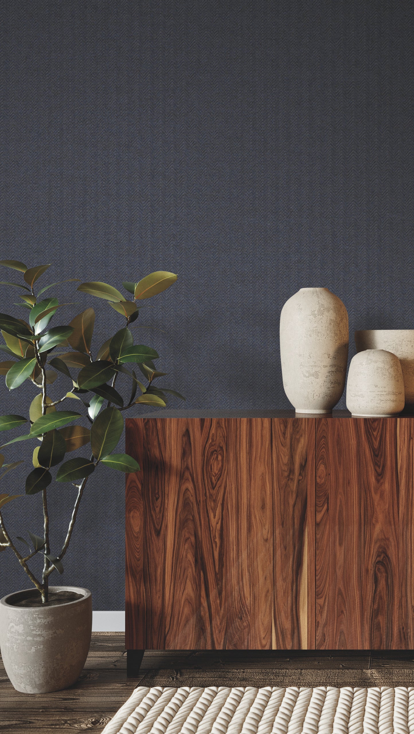 York Wallcoverings HP QuietWall Savile Navy Wallpaper Textures Blues - HA3654R