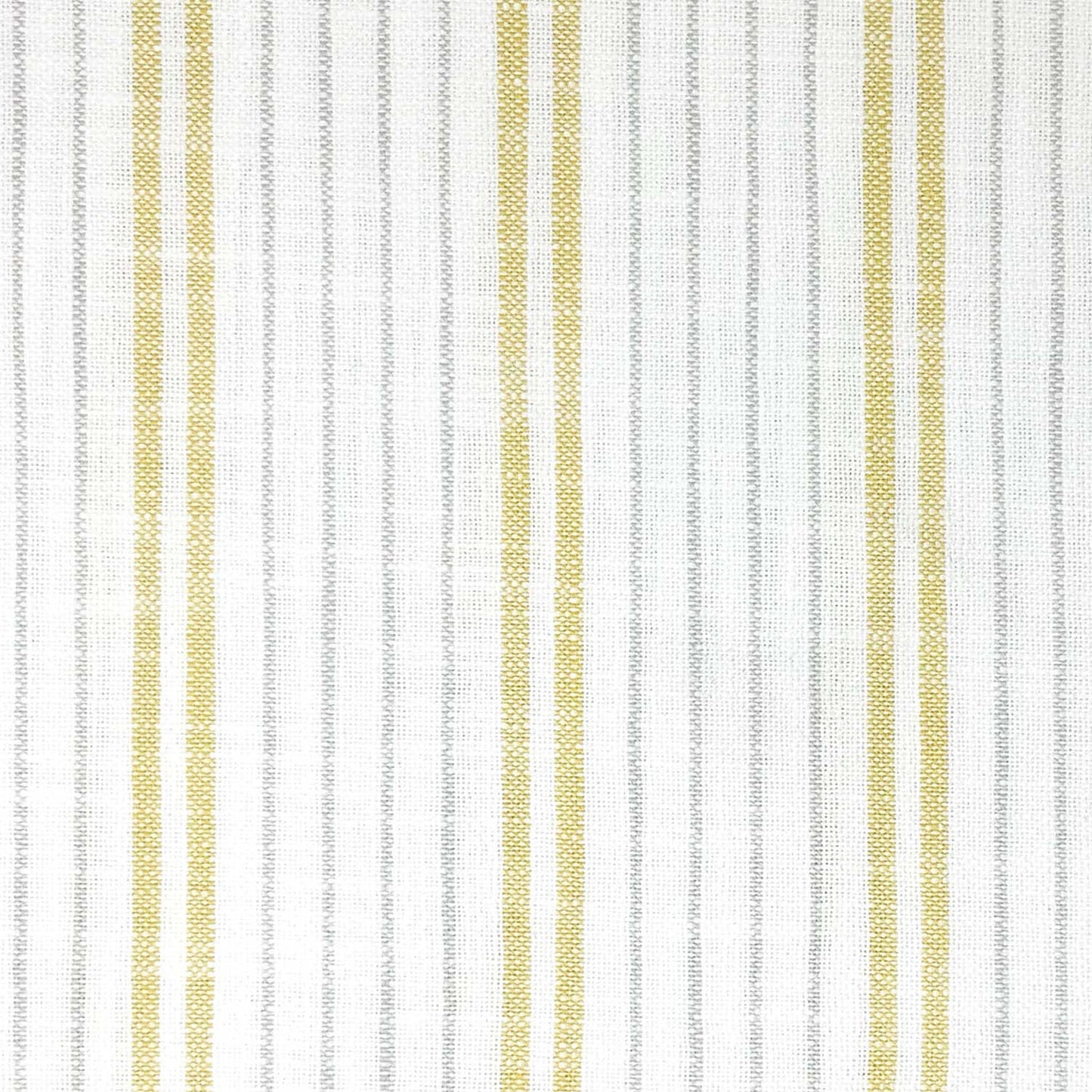 JF Fabrics Bella Dura Home HALIBURTON 16 Fabric Stripe Yellow, White, Grey Woven, Linen Texture, Outdoor - 9057916 J9411