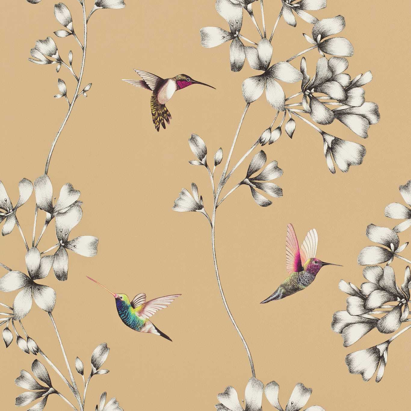 HARLEQUIN Amazilia Wallpaper Contemporary, Floral Bronze Gravure Printed Wallpaper - HAMA111063