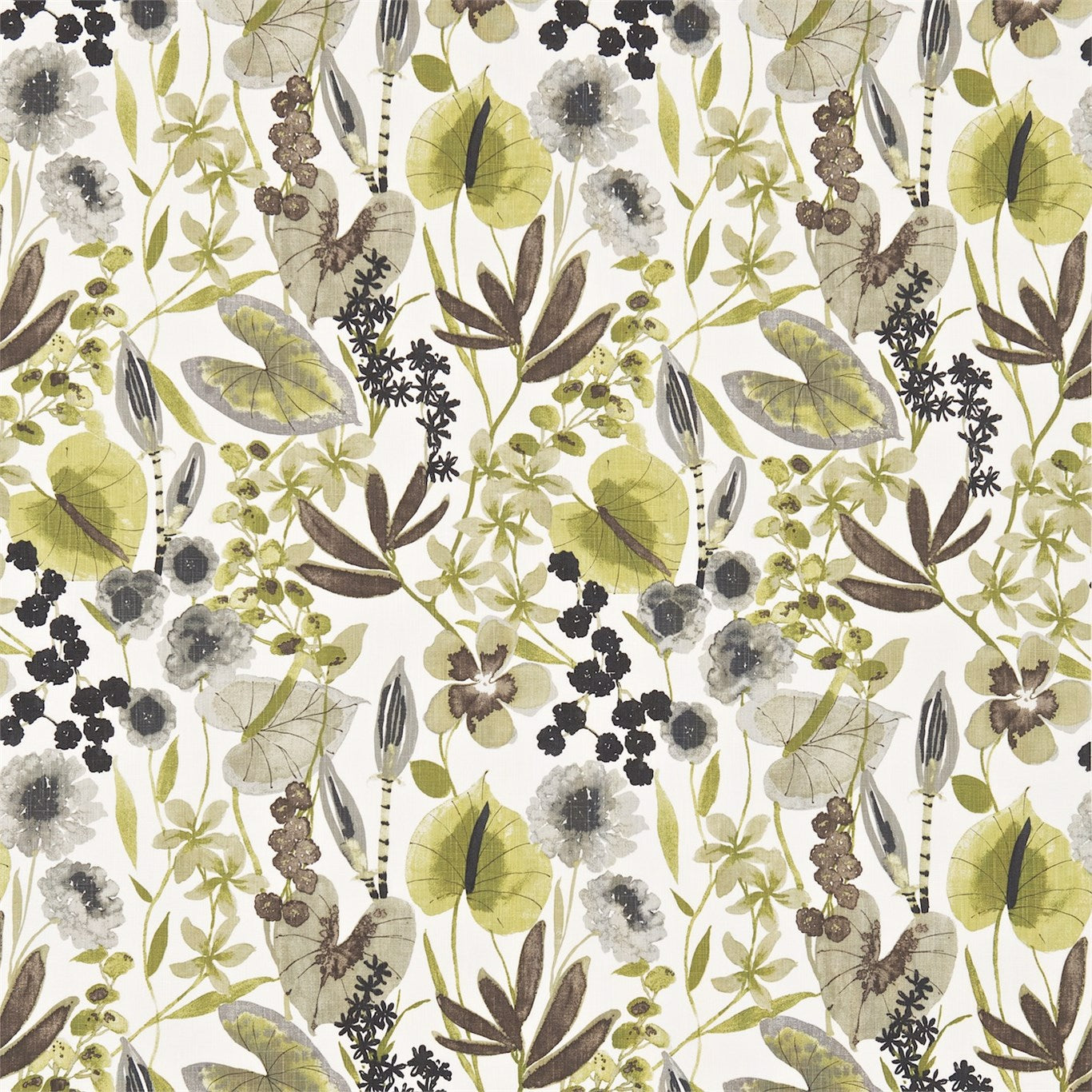 HARLEQUIN Nalina Fabric Contemporary, Floral Zest,Cocoa,Stone - HAMA120332