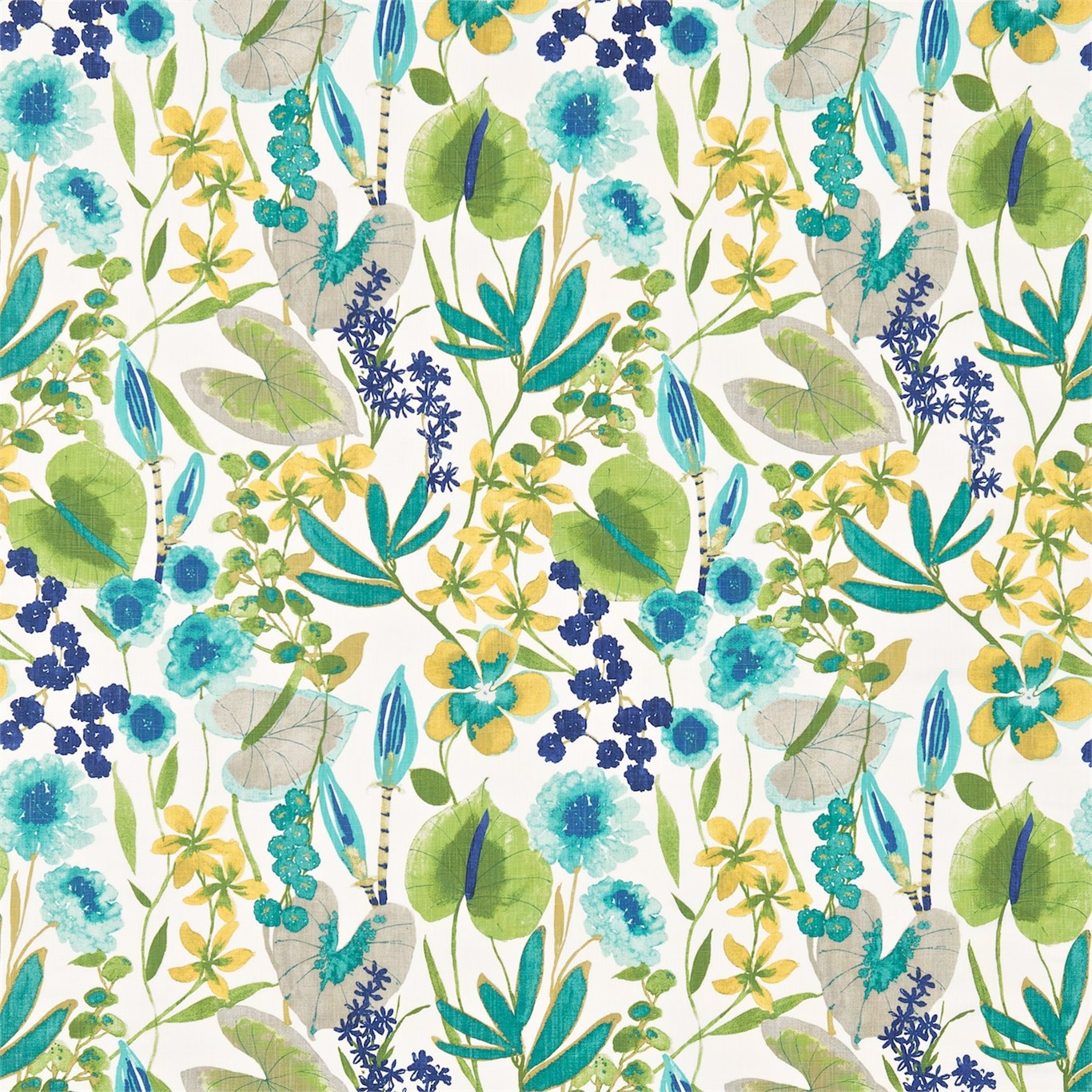 HARLEQUIN Nalina Fabric Contemporary, Floral Zest,Lagoon,Gooseberry - HAMA120335