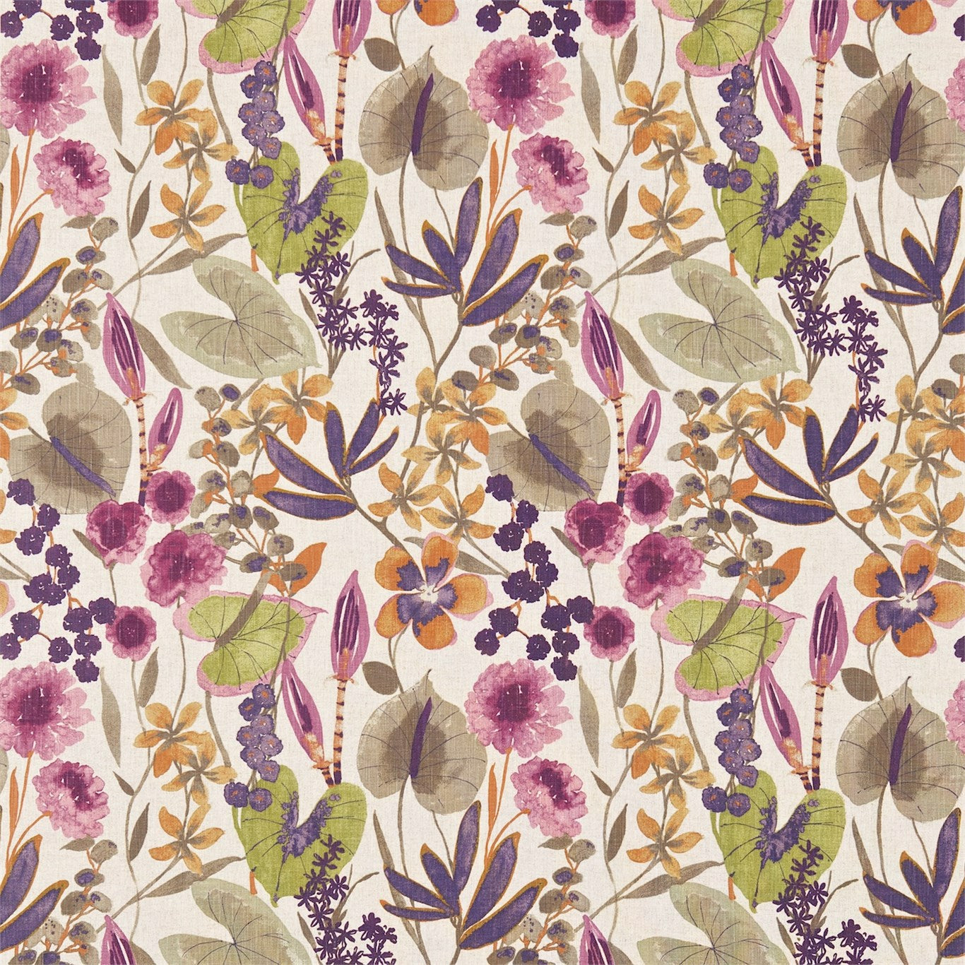 HARLEQUIN Nalina Fabric Contemporary, Floral Loganberry,Raspberry,Apricot - HAMA120336