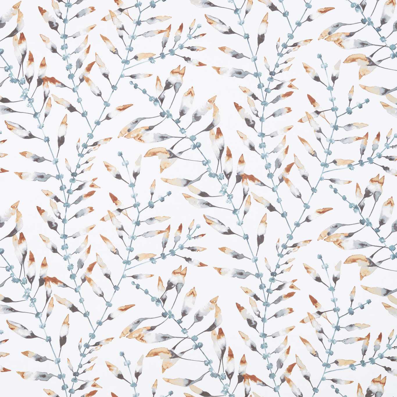 HARLEQUIN Chaconia Fabric Leaves , Trees Amber,Slate - HANZ120618