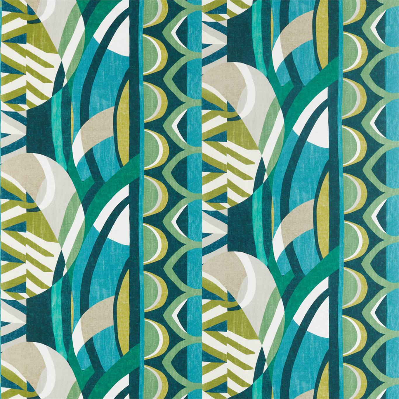 HARLEQUIN Atelier Fabric Geometric Emerald , Zest , Marine - HATL120794