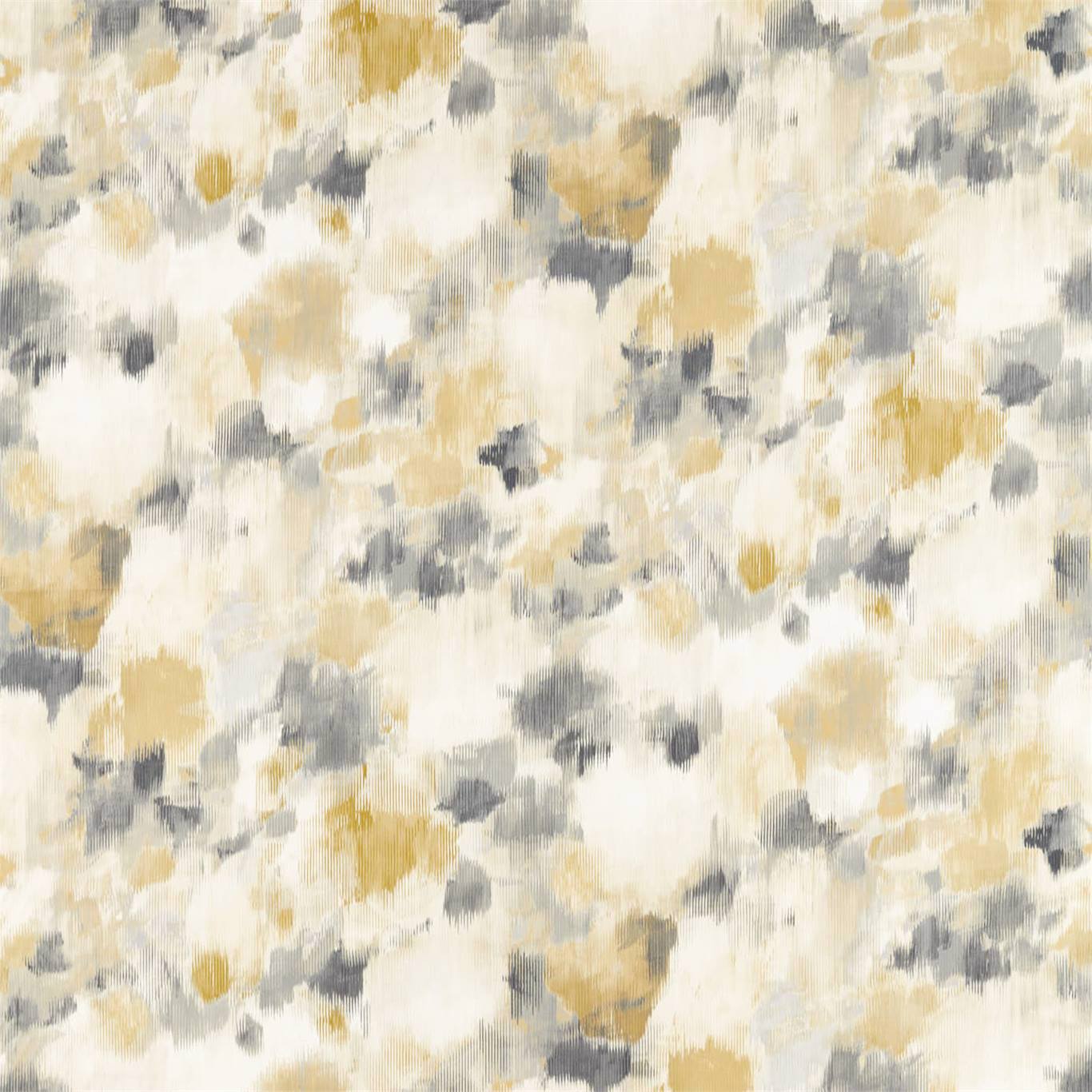 HARLEQUIN Exuberance Fabric Abstract , Graphic Ochre , Charcoal - HATL120803