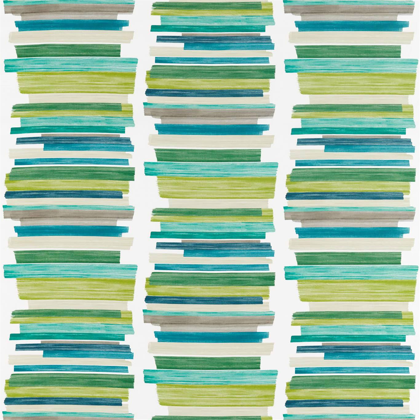 HARLEQUIN Calcine Fabric Stripes Emerald , Zest , Marine - HATL120805