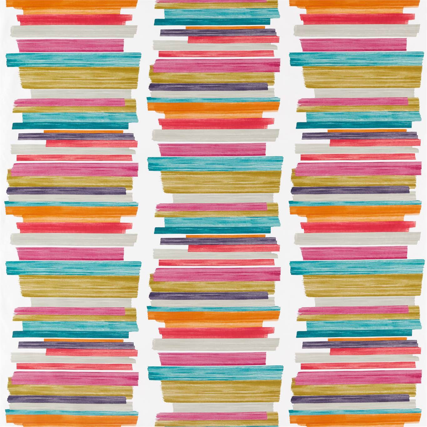 HARLEQUIN Calcine Fabric Stripes Teal , Fuchsia , Mandarin - HATL120807