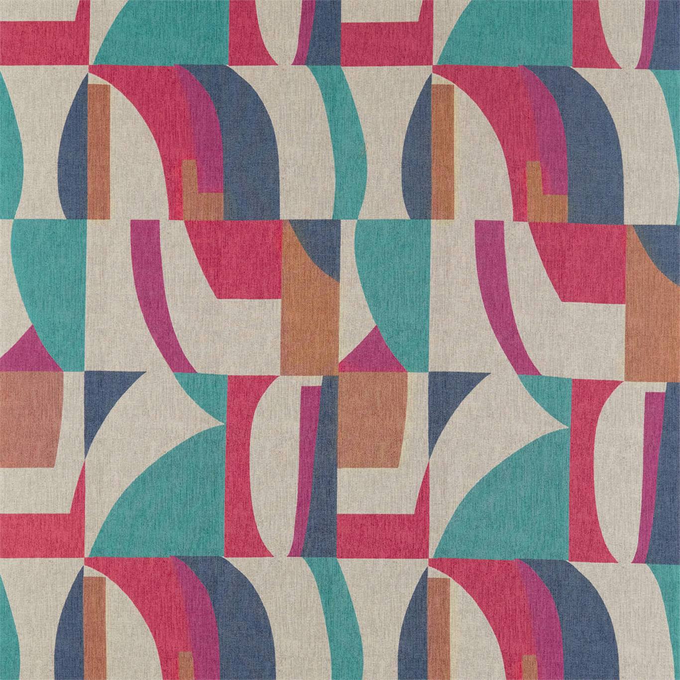HARLEQUIN Bodega Fabric Geometric Indigo,Mandarin,Fuchsia - HATL132868