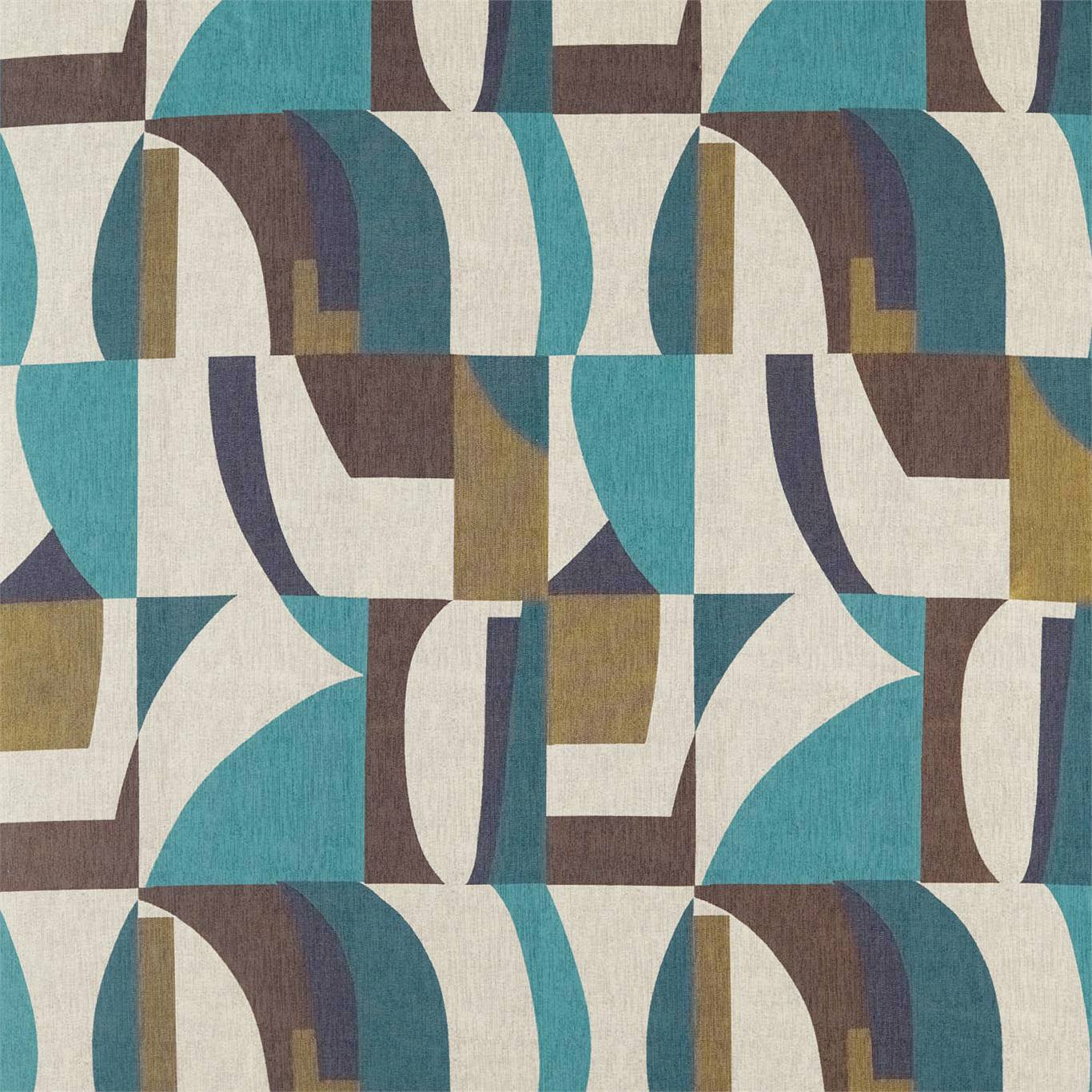 HARLEQUIN Bodega Fabric Geometric Ink,Marine,Ochre - HATL132869