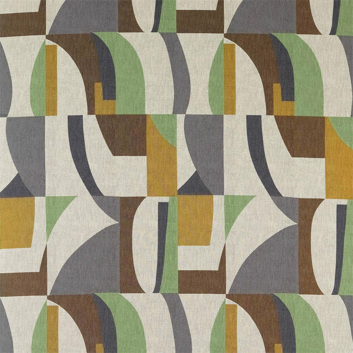 HARLEQUIN Bodega Fabric Geometric Saffron,Charcoal,Wasabi - HATL132870