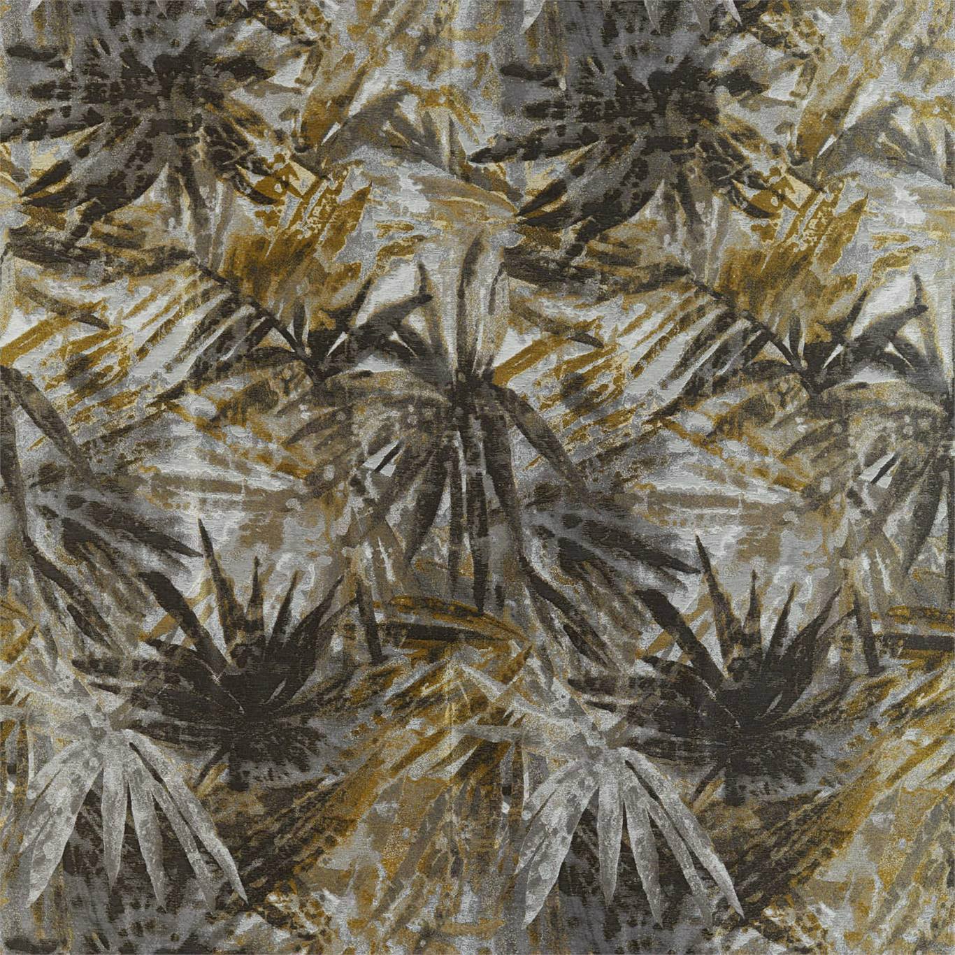 HARLEQUIN Celadon Fabric Leaves , Trees Saffron,Charcoal,Steel - HATL132873