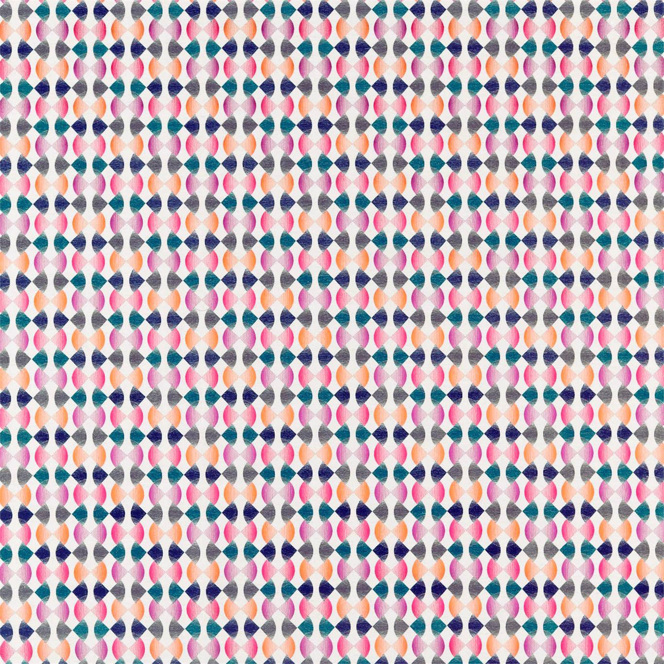 HARLEQUIN Maiolica Fabric Geometric Fuchsia,Mandarin,Indigo - HATL132879