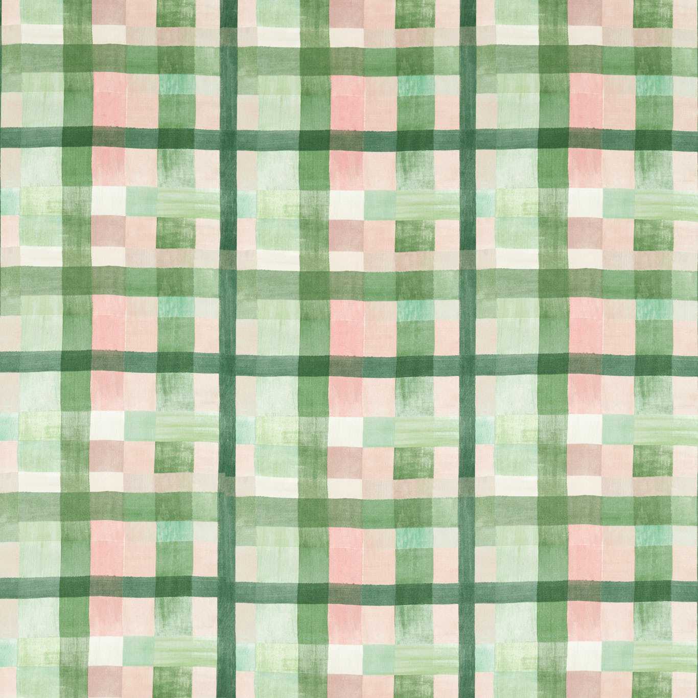 HARLEQUIN Ertha Fabric Checks Positano,Clover,Fig Leaf - HC4F121160