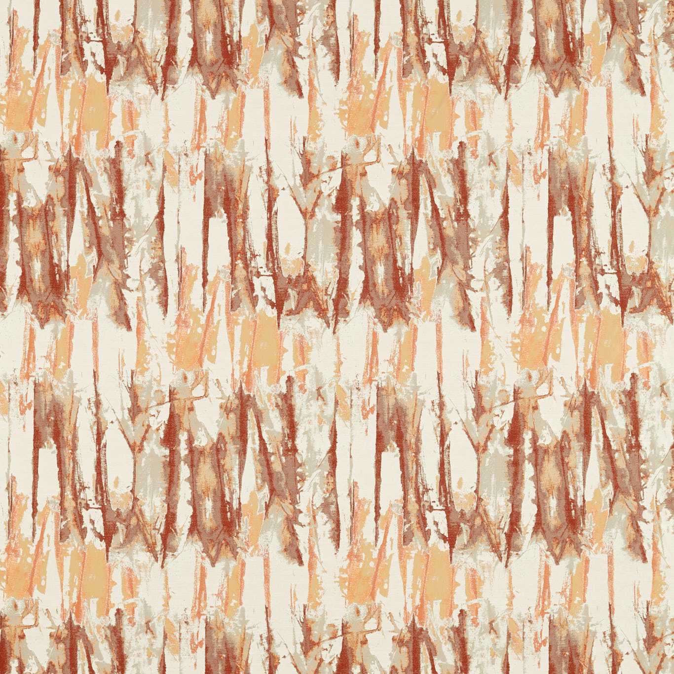 Abstract earthy brushstroke pattern in beige, tan, rust and peach; seamless fabric print.