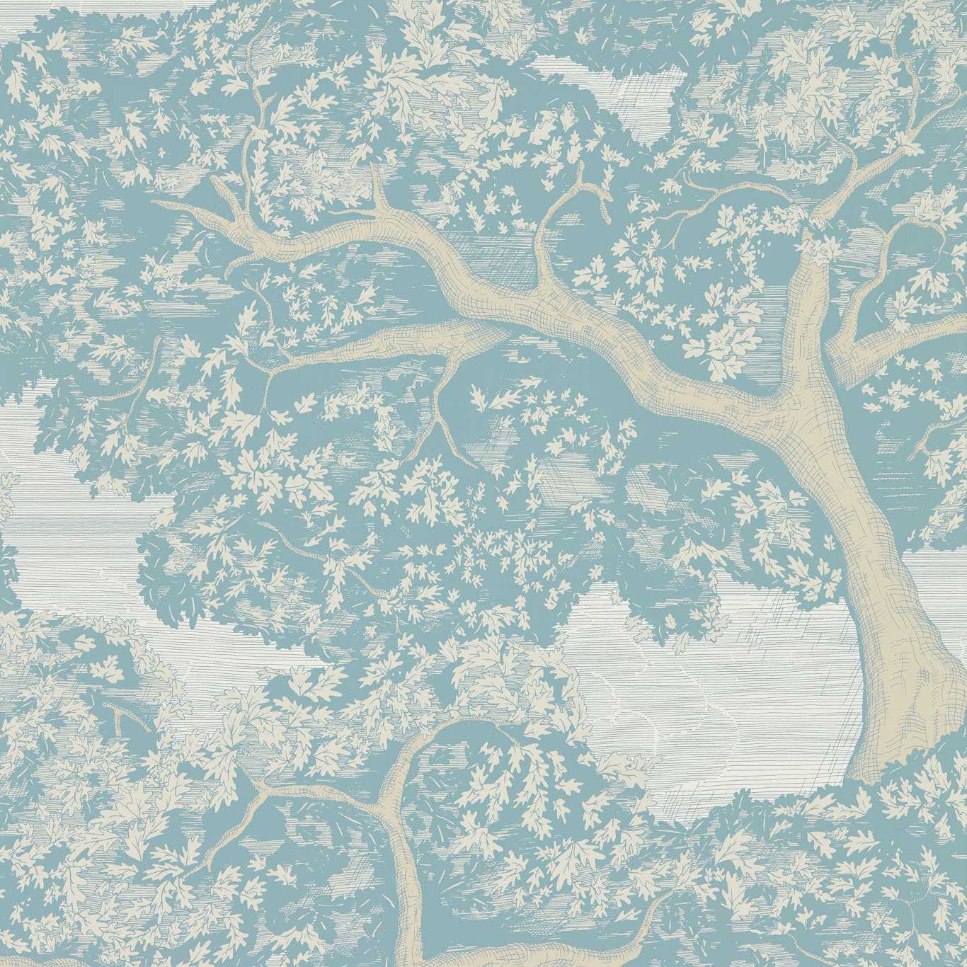 HARLEQUIN Eternal Oak Wallpaper Landscapes SkyBlue,FirstLight Rotary Wide Width Printed Wallpaper - HC4W113023