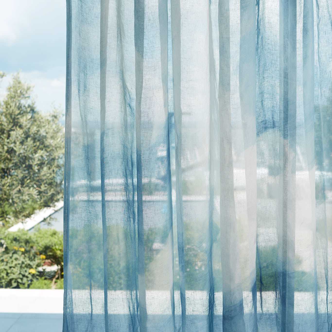 HARLEQUIN Air Sheer Fabric Landscapes Sky Blue - HCOL133958