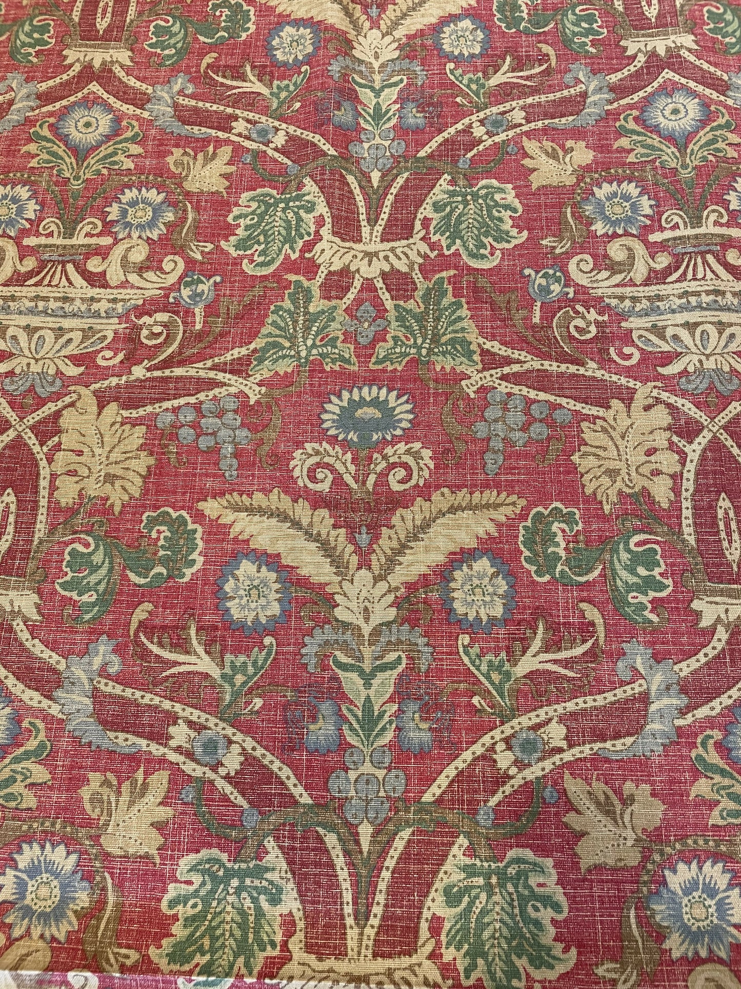 Thibaut red/tan printed fabric