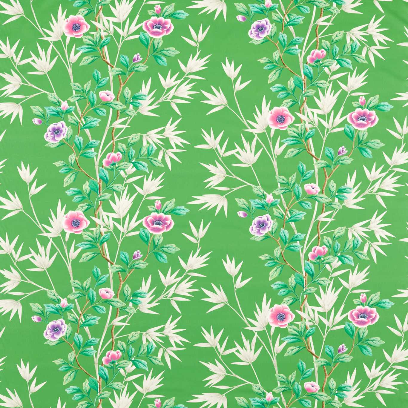 Magenta floral fabric with a bold botanical print.