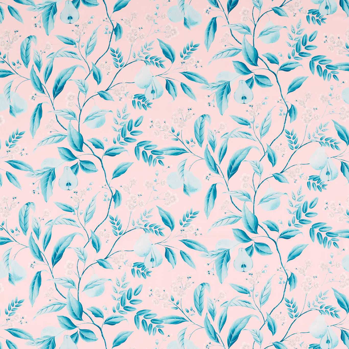 HARLEQUIN Marie Fabric Leaves , Trees Rose, Lagoon - HDHP121116
