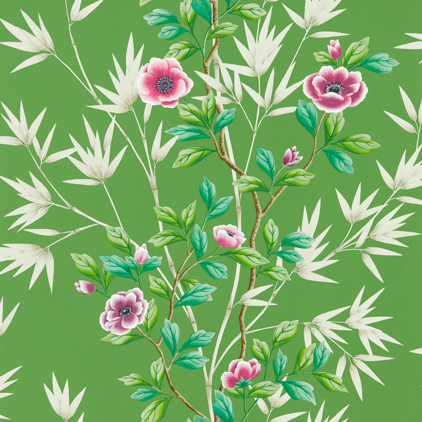 HARLEQUIN Lady Alford Wallpaper Classic Floral Apple,Magenta Gravure - Wide Width Printed Wallpaper - HDHW112900