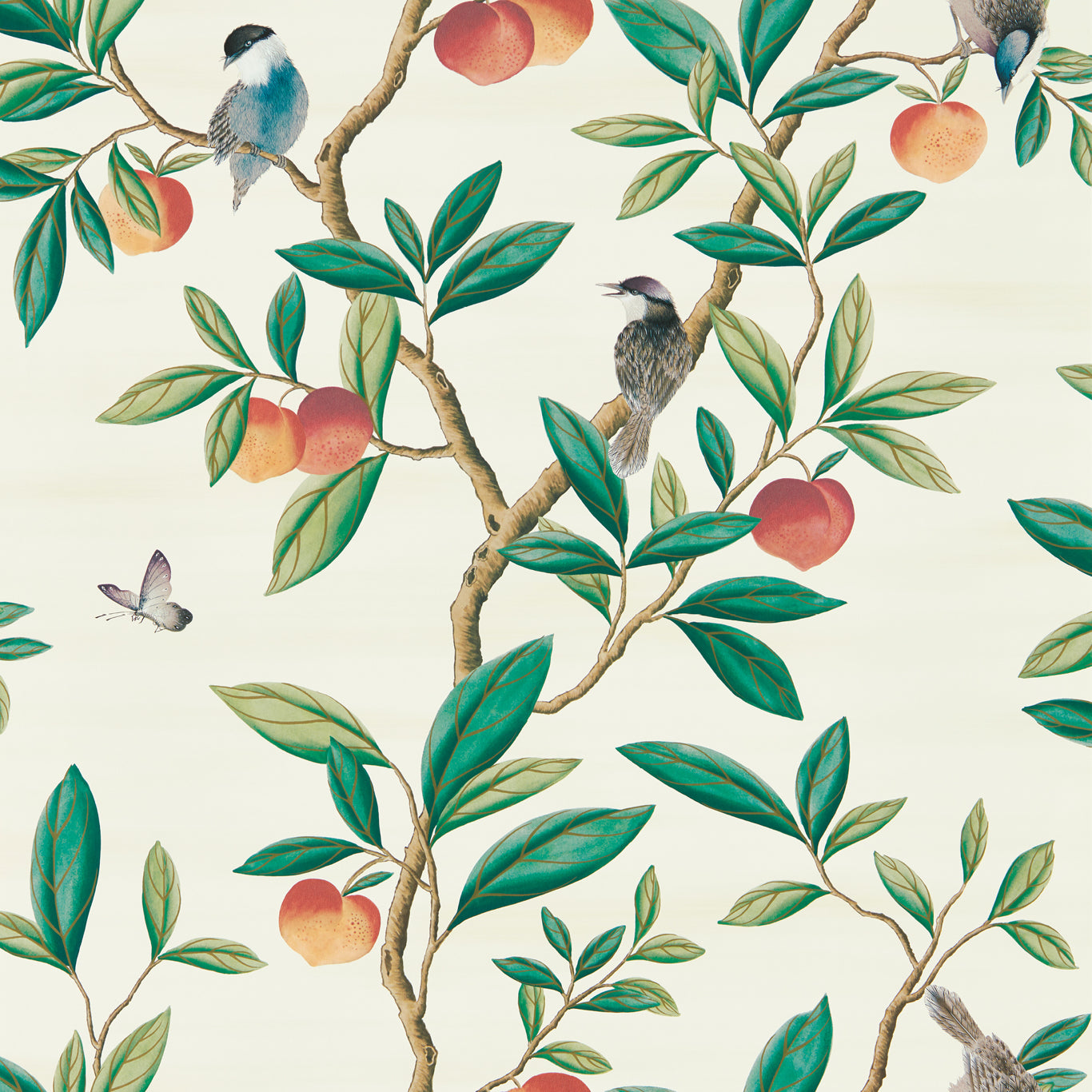 HARLEQUIN Ella Wallpaper Leaves , Trees Fig Blossom,Fig Leaf, Nectarine Gravure - Wide Width Printed Wallpaper - HDHW112906