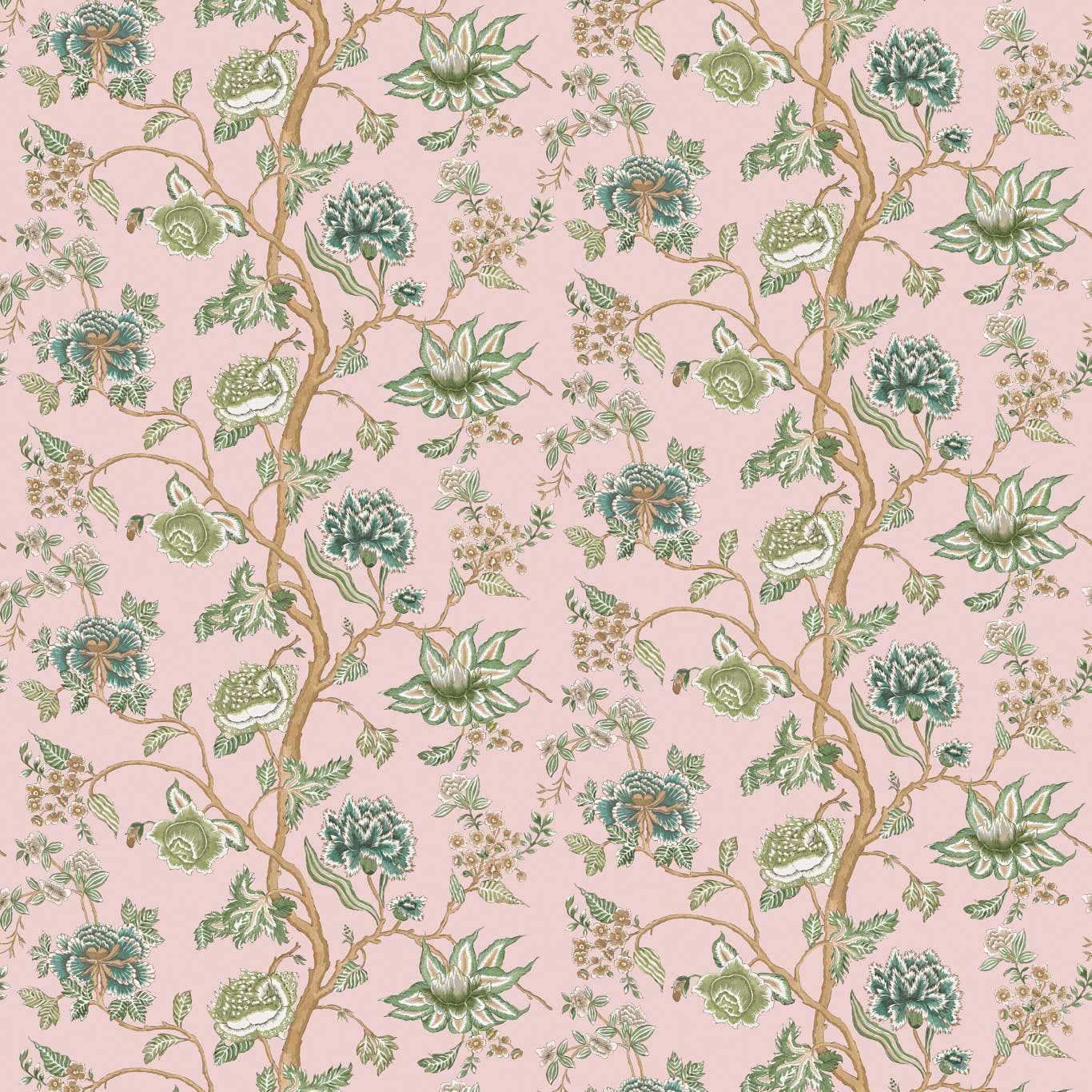 HARLEQUIN Indienne Mural on a roll Blush,Forest - HFUP113376
