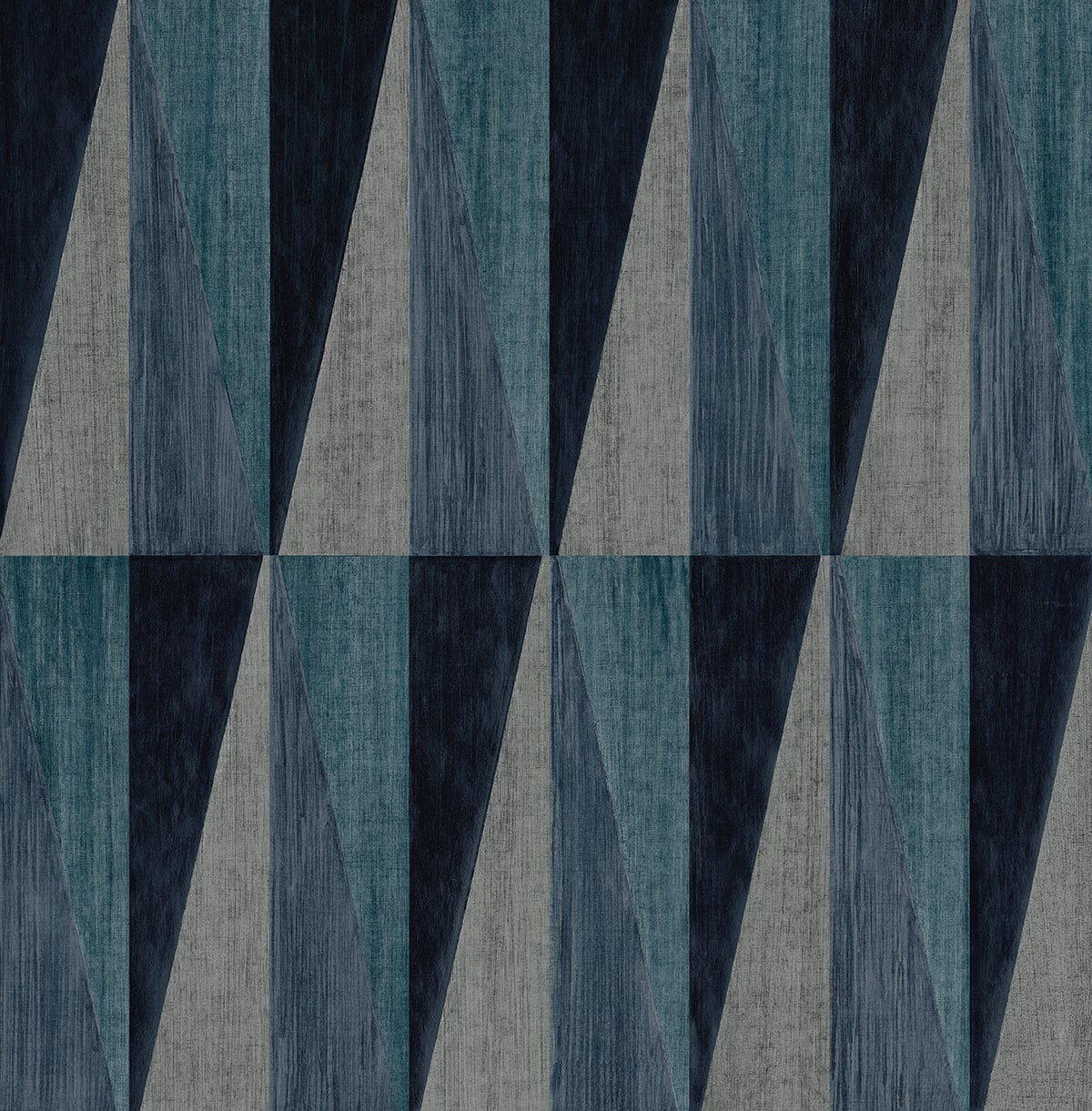 Harry & Grace Harry & Grace Peel and Stick Pieced Diamonds Geometric Contemporary Blue Satin - HG11502