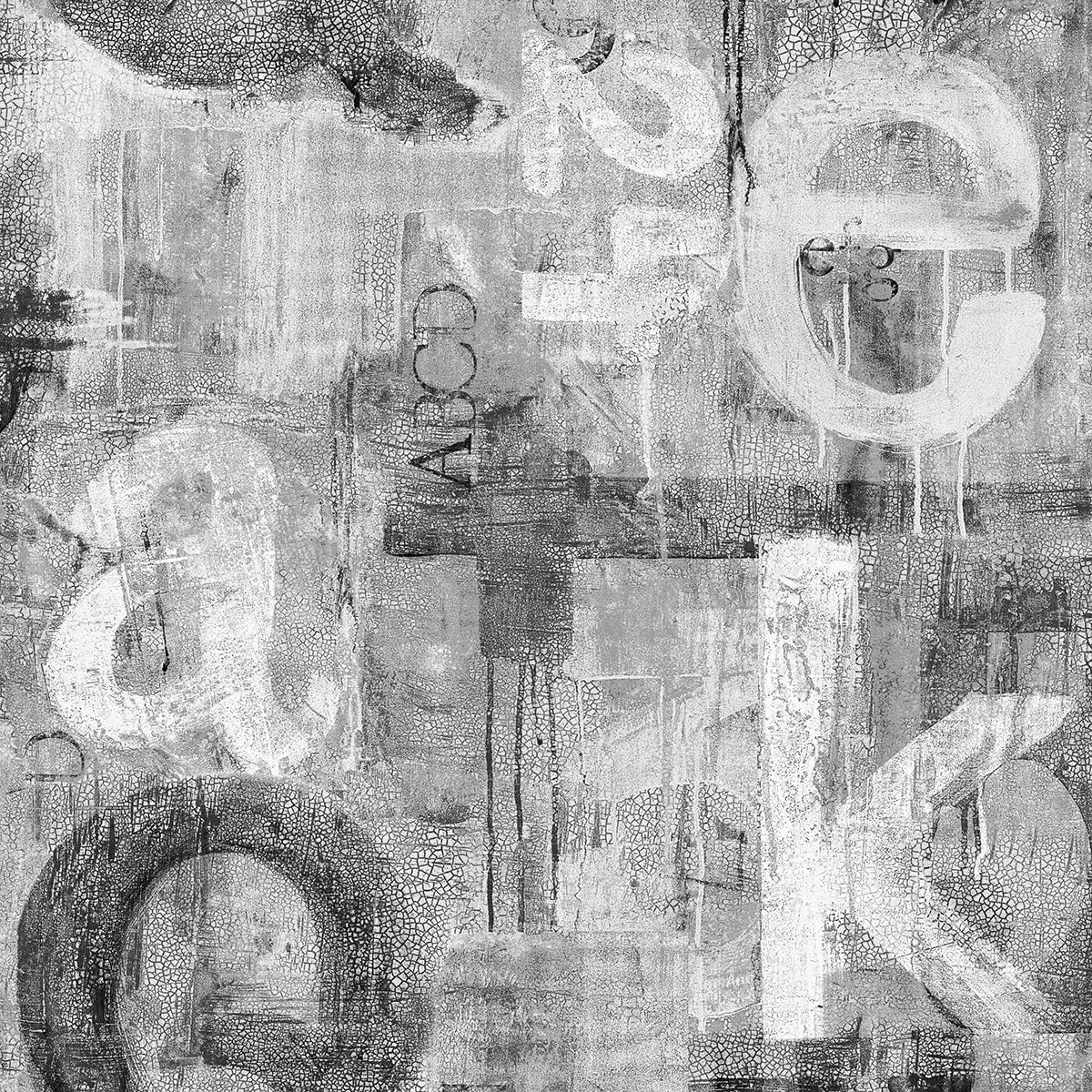 Harry & Grace Harry & Grace Peel and Stick Graphic Letters Abstract Industrial Grey Satin - HG12000