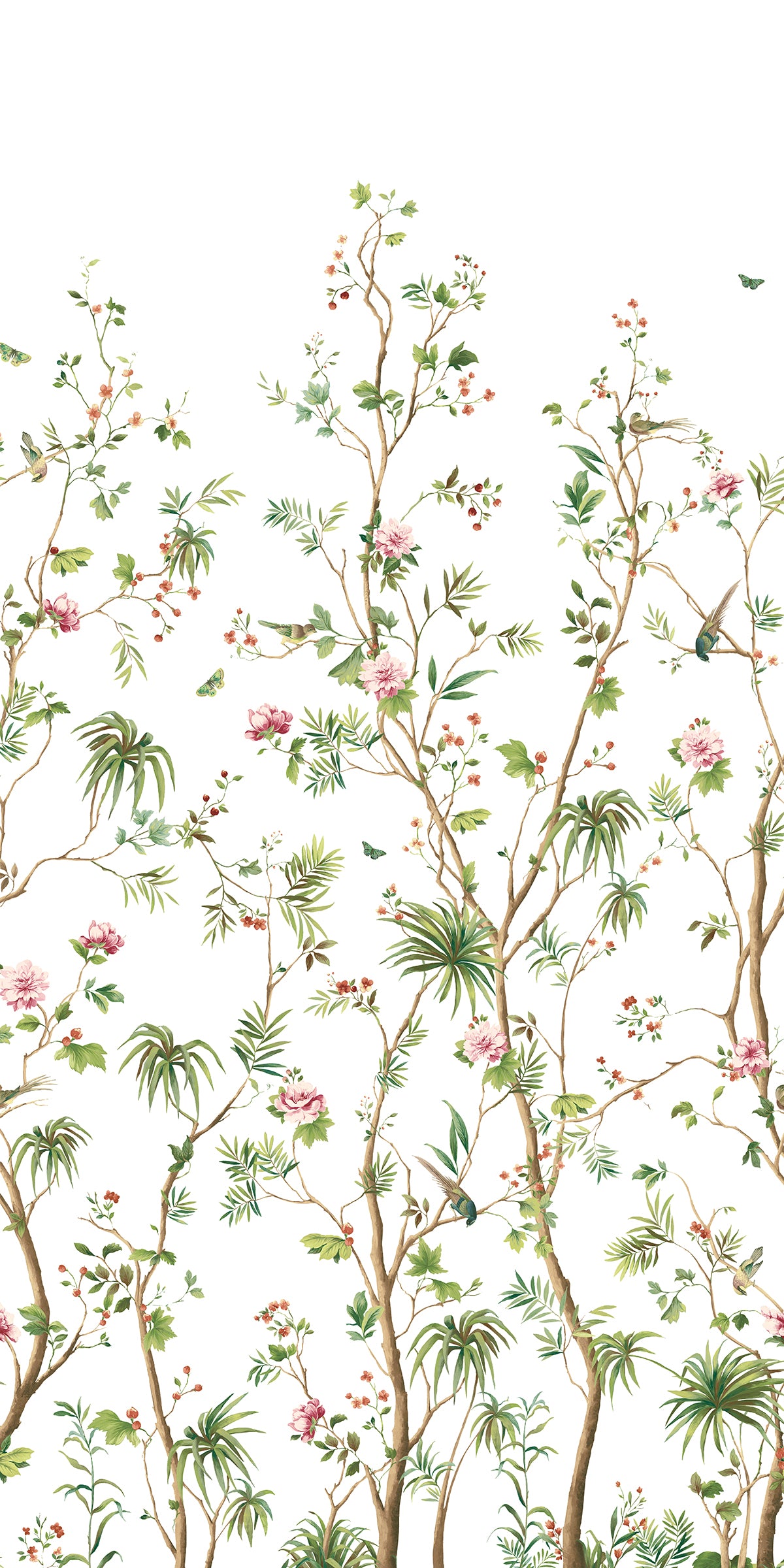 Harry & Grace Harry & Grace Peel and Stick Blooming Chinoiserie Mural Botanical Transitional Multicolored Satin - HG12404M