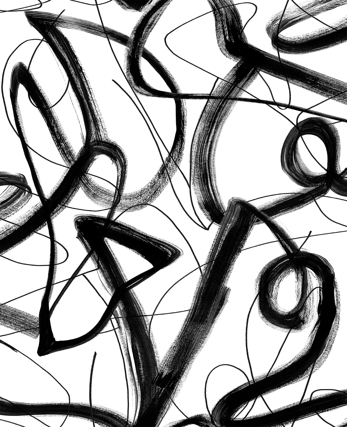 Harry & Grace Harry & Grace Peel and Stick Graphic Linework Abstract Contemporary Black - HG12700