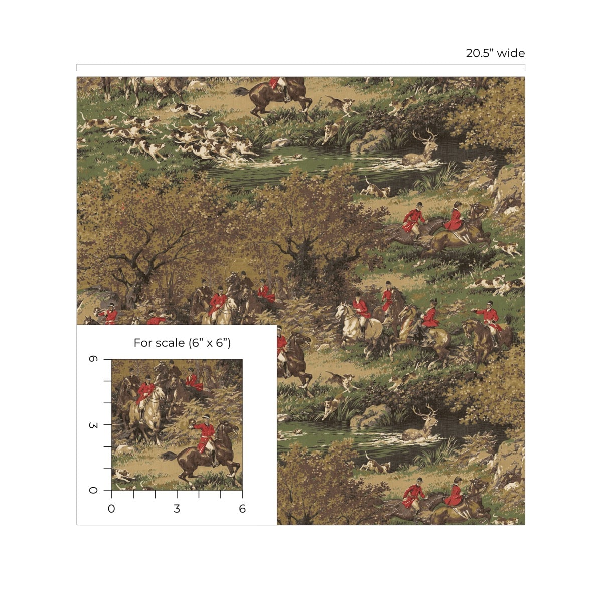 Harry & Grace Taunton Hunt Scene Scenic Traditional Multicolored - HG13005