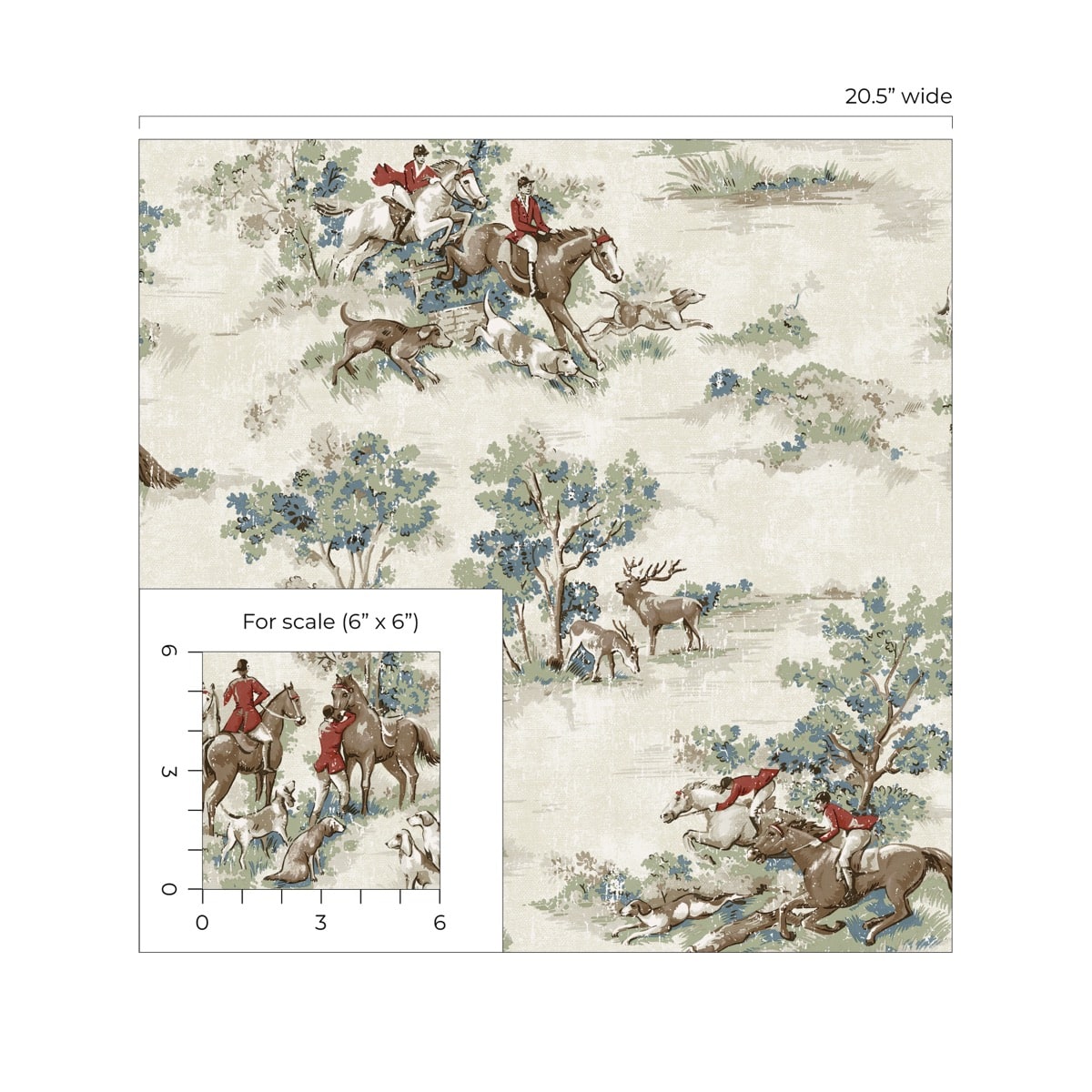 Harry & Grace Horse Race Toile Traditional Multicolored - HG13802