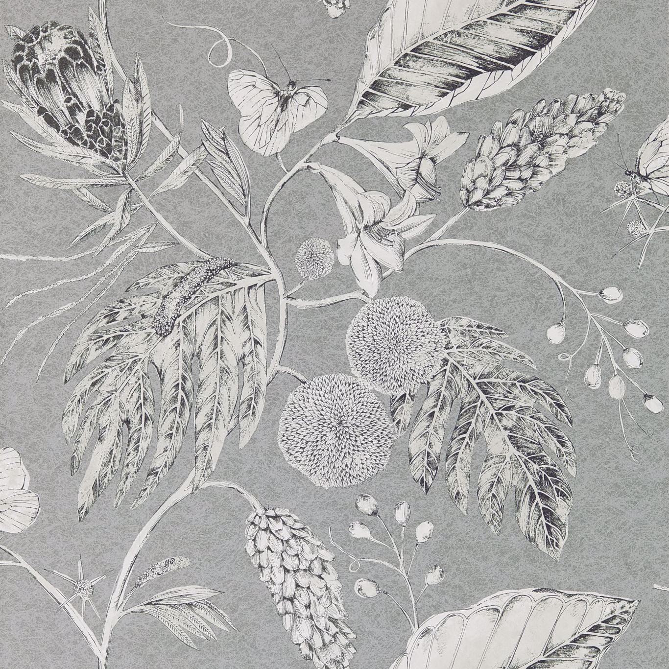 HARLEQUIN OUTLET Amborella Wallpaper Classic Floral Steel - HGAT111223