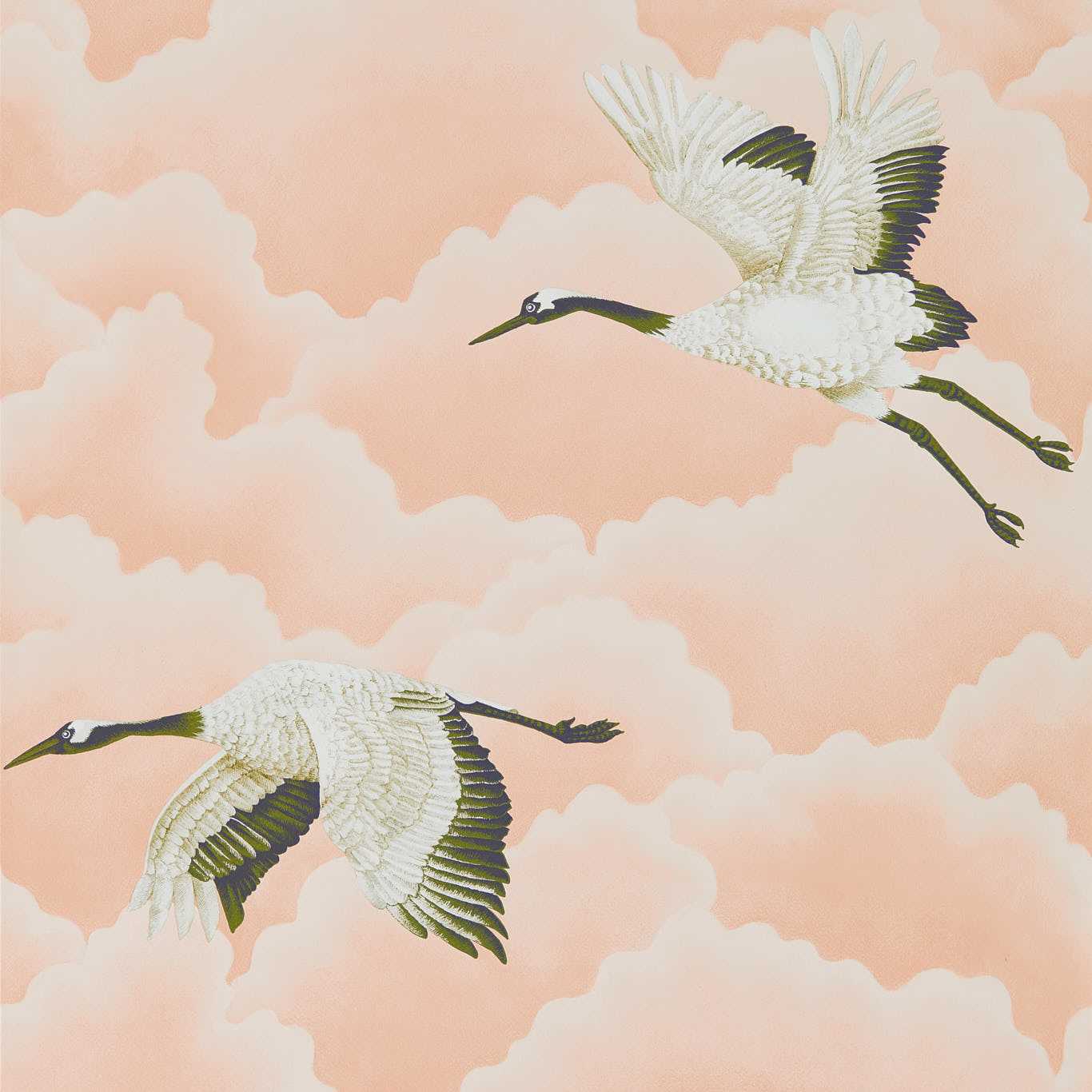 HARLEQUIN Cranes in Flight Wallpaper Other Blush Gravure Printed Wallpaper - HGAT111232