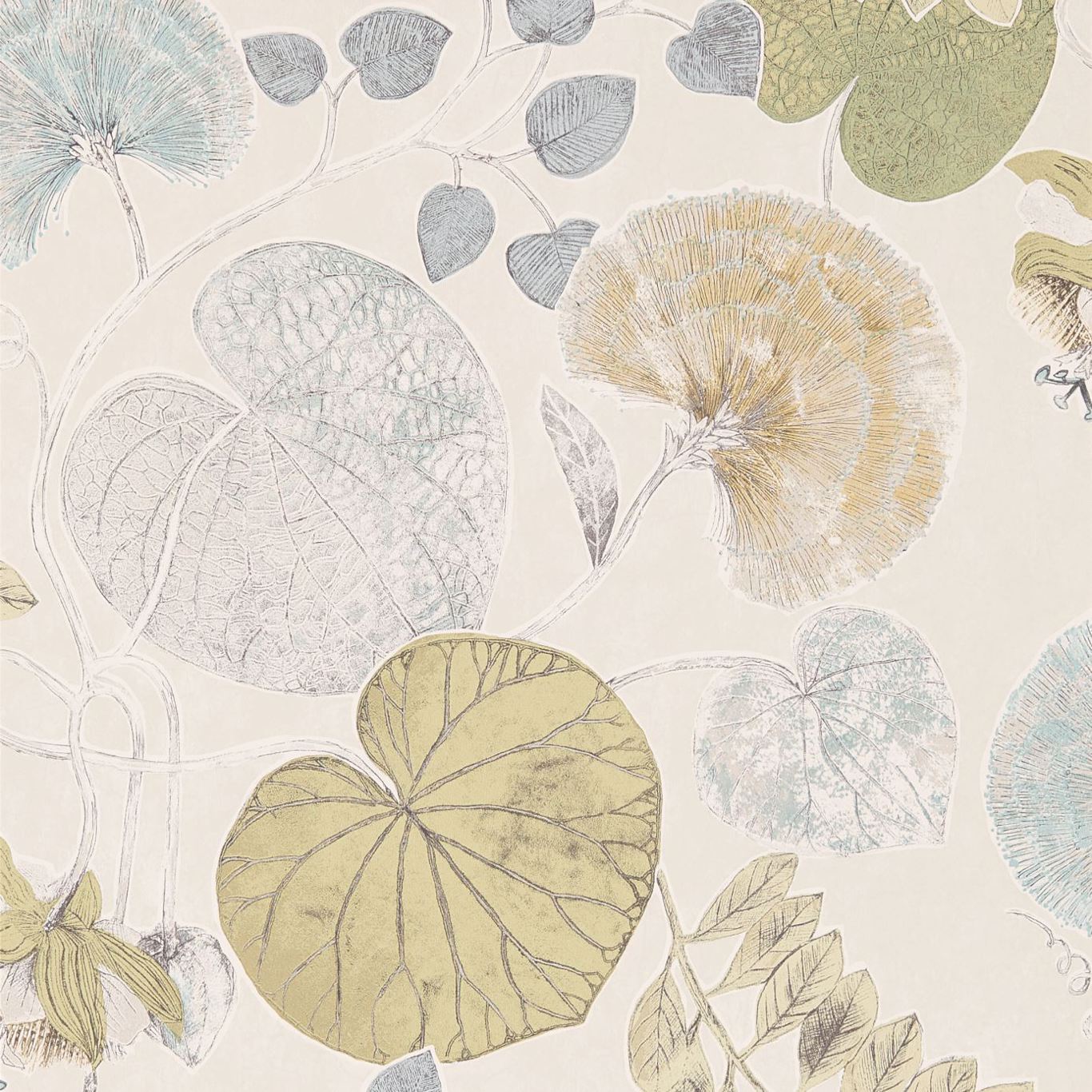 HARLEQUIN Dardanella Wallpaper Leaves , Trees Ink,Chartreuse Gravure Printed Wallpaper - HGAT111258