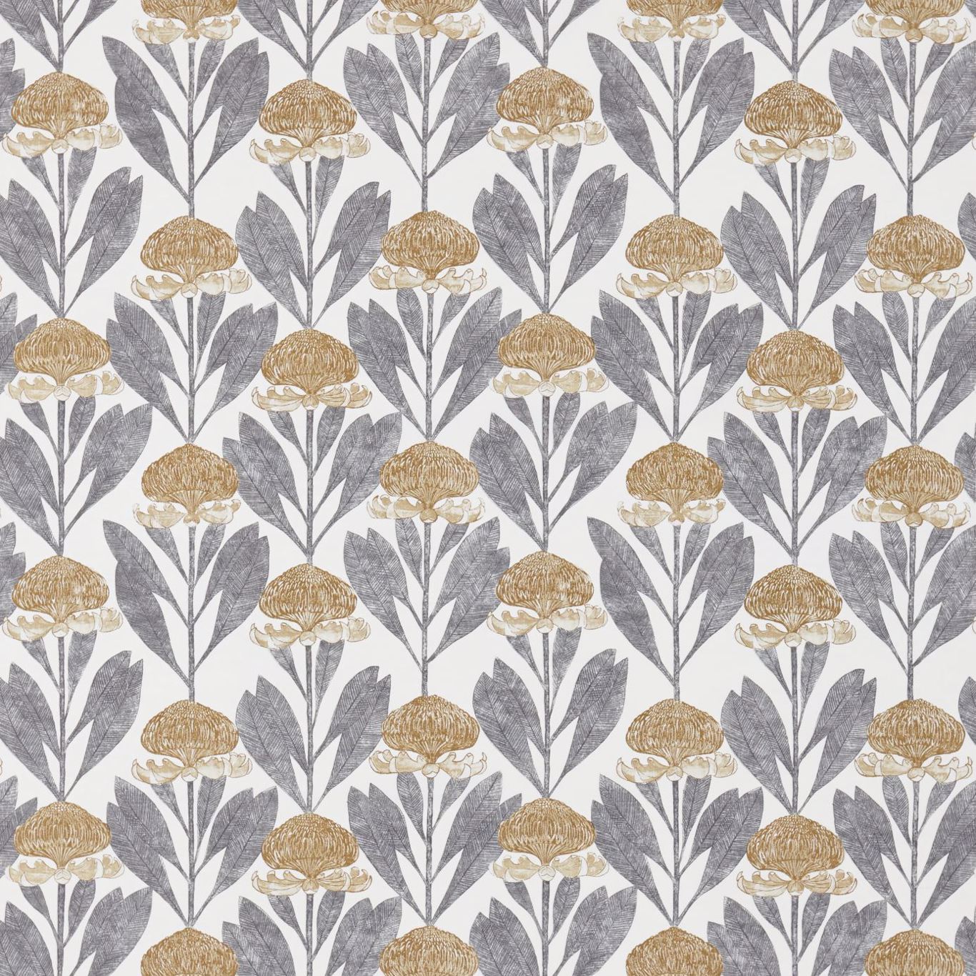 HARLEQUIN OUTLET Protea Fabric Contemporary Floral Almond,Slate - HGAT120430