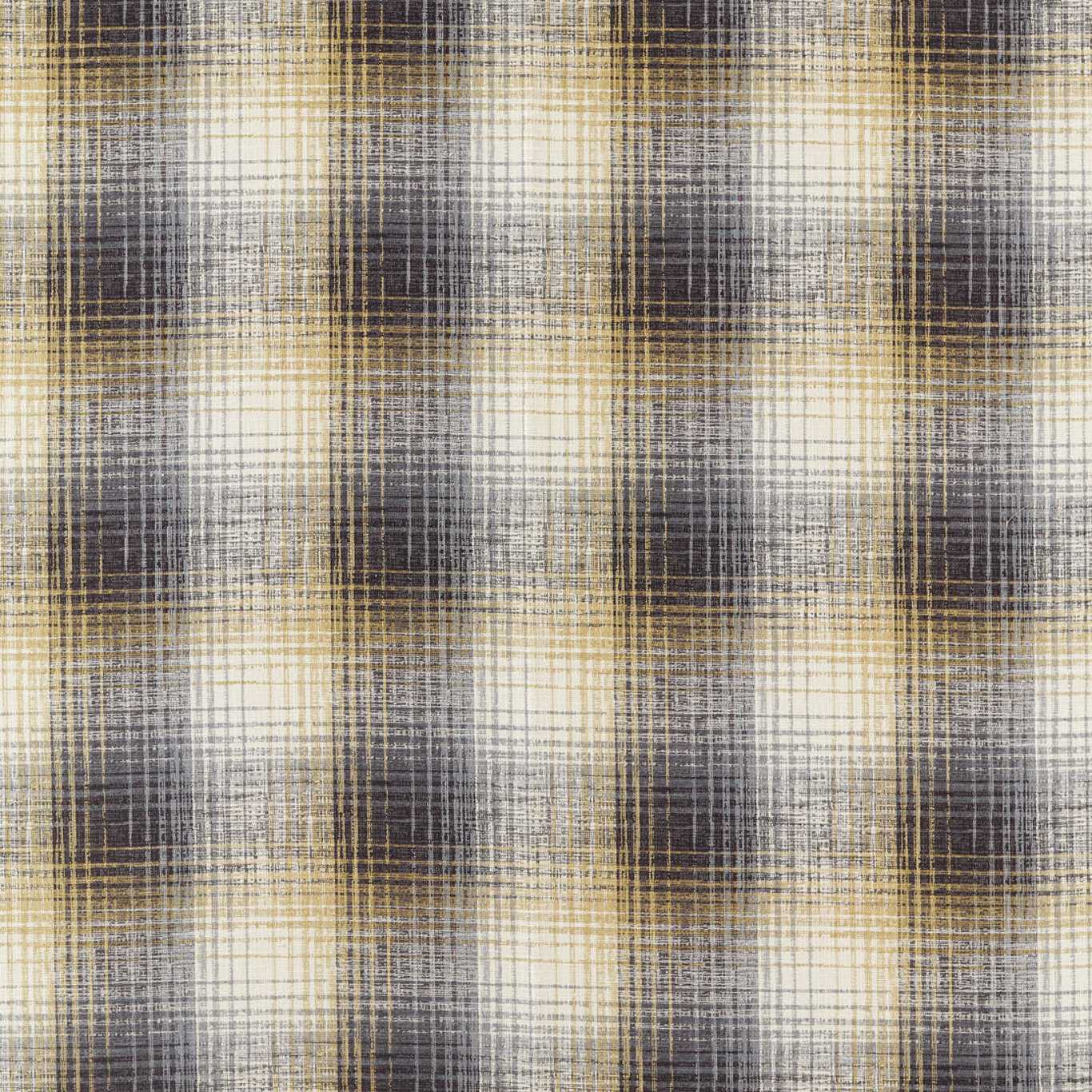 HARLEQUIN Hamada Fabric Checks Charcoal,Gold - HHAM132887