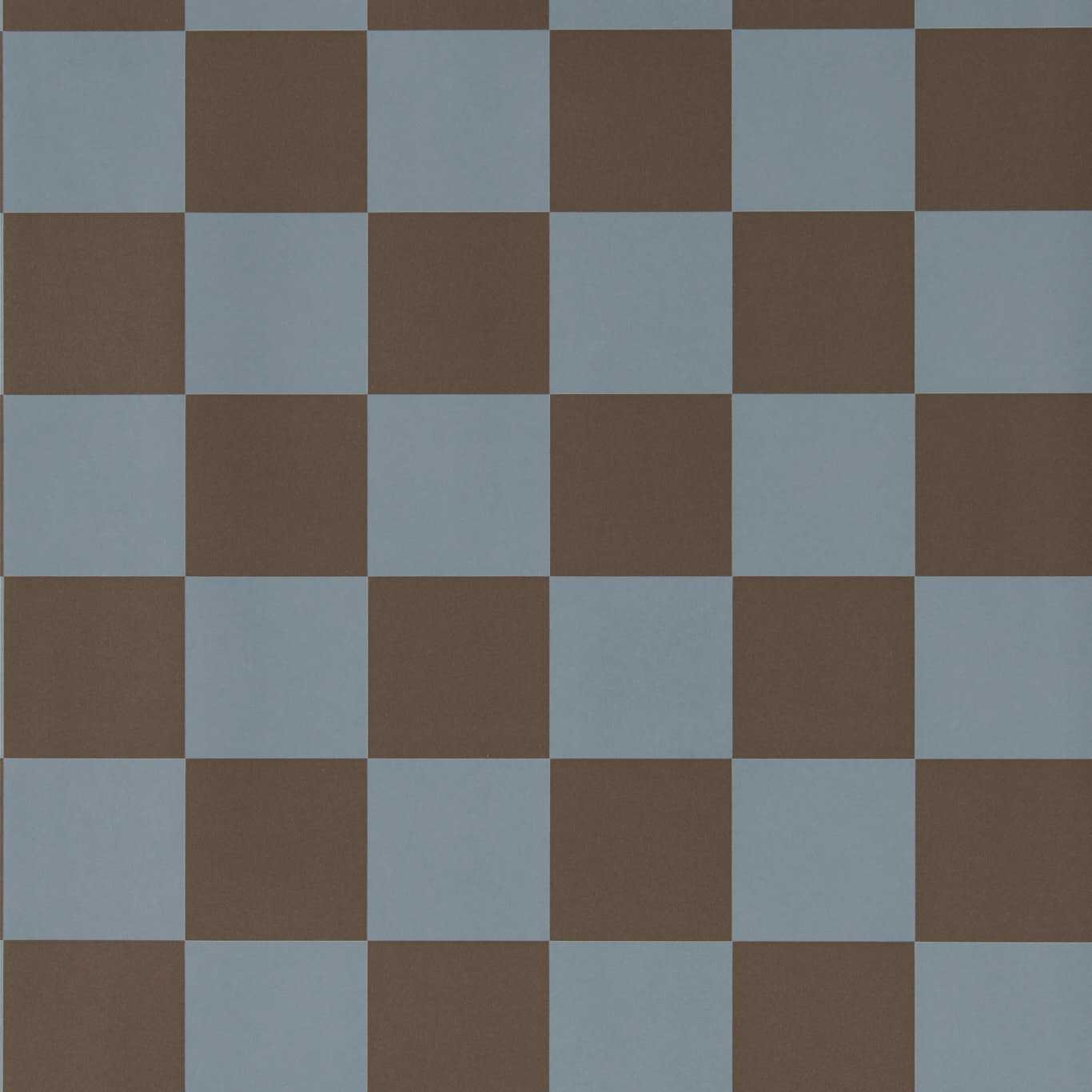 HARLEQUIN Blenets Check Wallpaper Checks Atlantic,Chocolate Flexo-Printed Wallpaper - HHHW113168