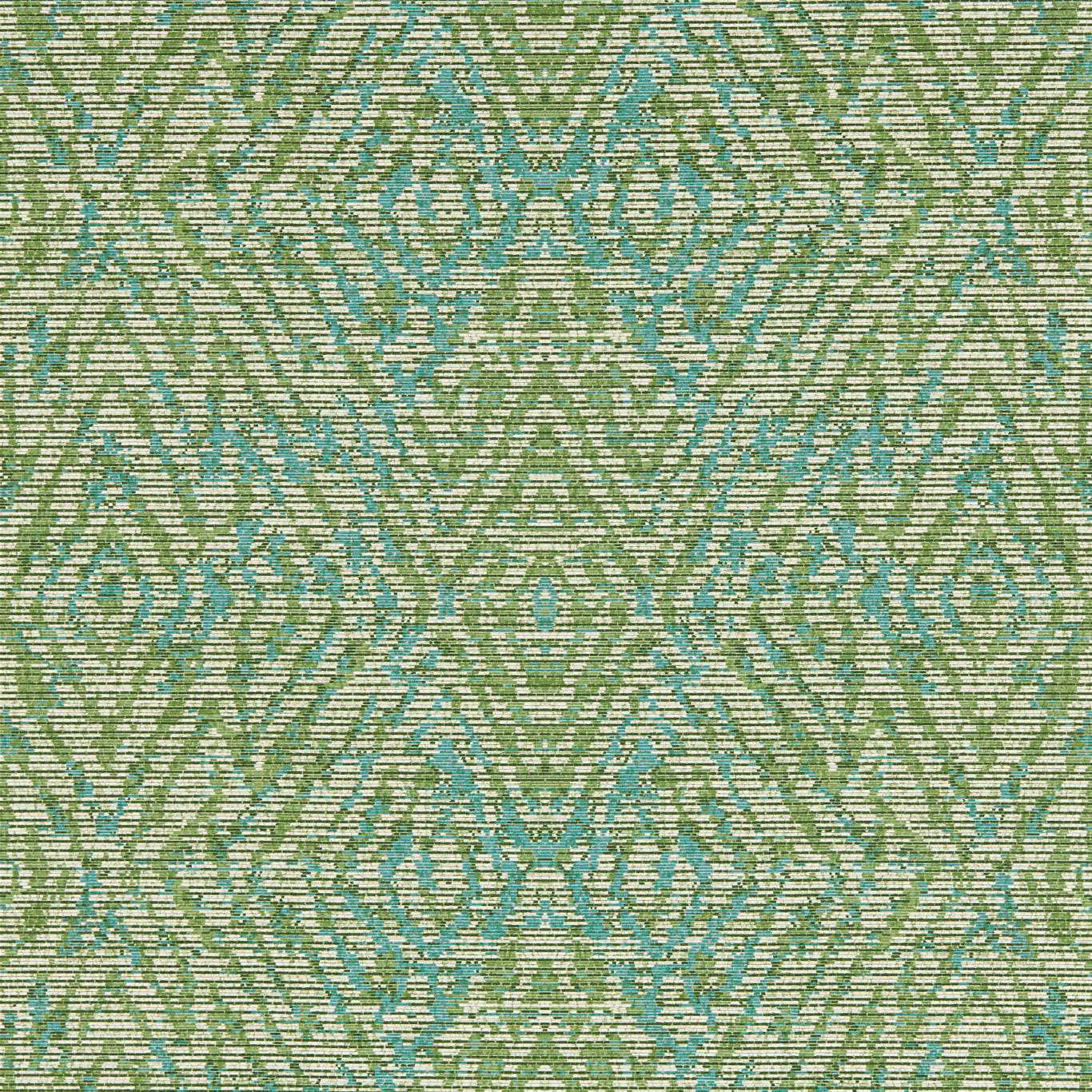 HARLEQUIN Hansha Wallpaper Geometric Kelly,Lagoon Gravure - Wide Width - HKAW113211