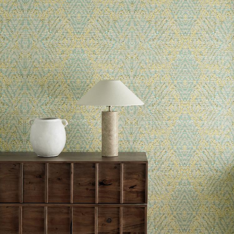 HARLEQUIN Hansha Wallpaper Geometric Buttermilk,Sky Digital Printed Wallpaper - HKAW113212