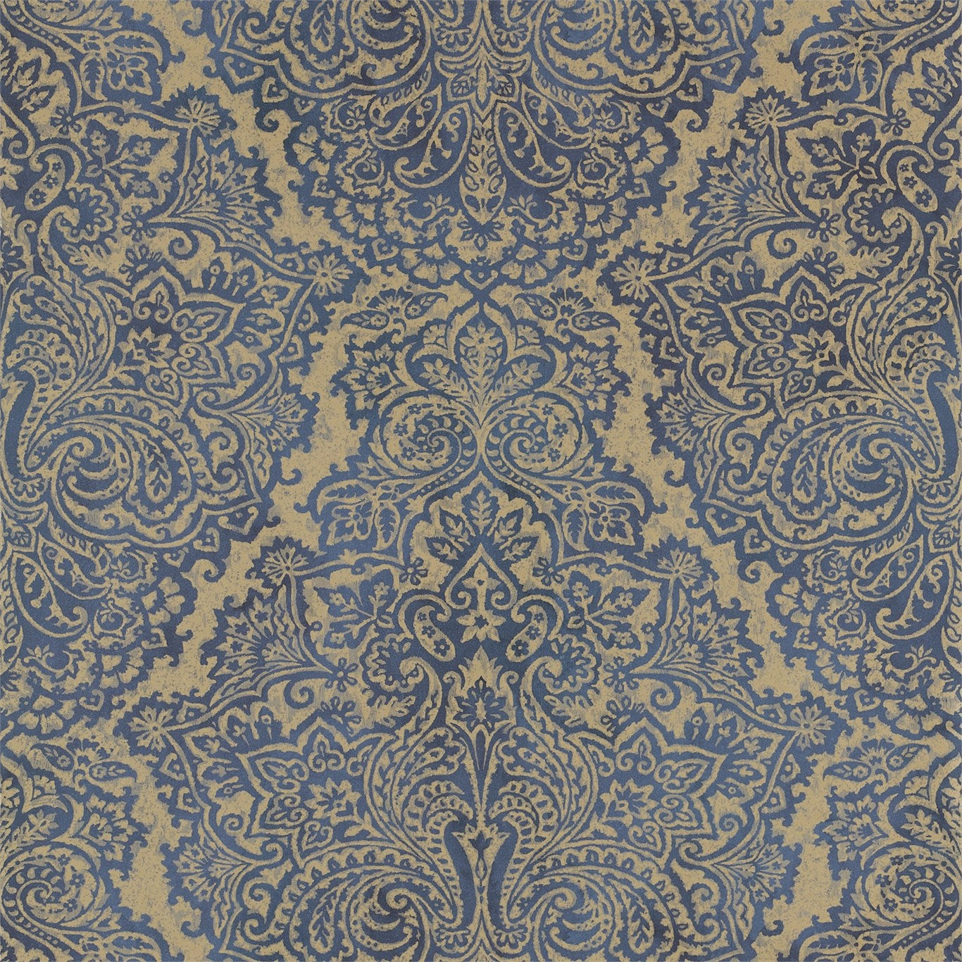 HARLEQUIN Aurelia Wallpaper Damasks Sapphire Rotary/Gravure Wide Width Printed Wallpaper - HLEO110642