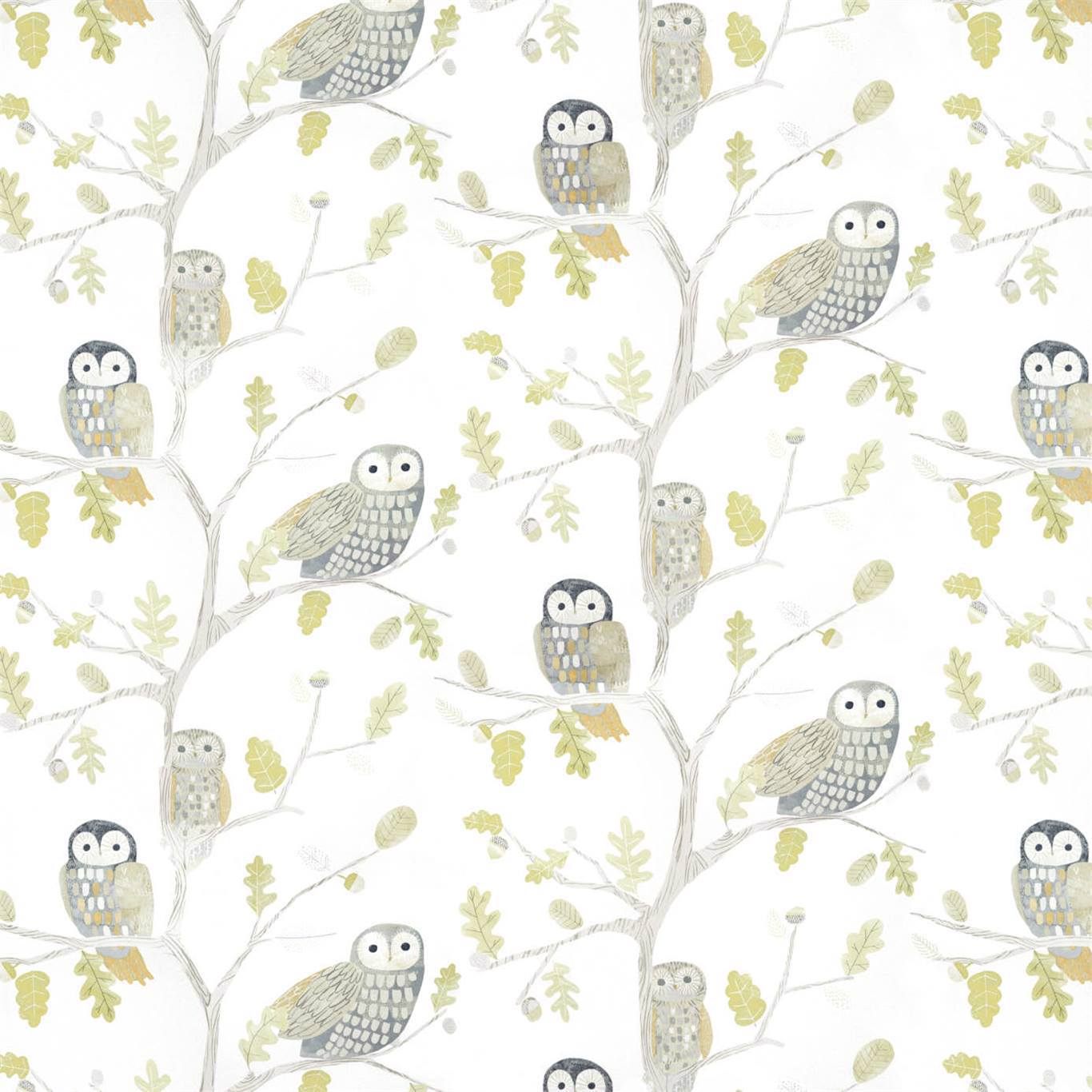 HARLEQUIN Little Owls Wallpaper Leaves , Trees Kiwi Gravure Printed Wallpaper - HLTF112627