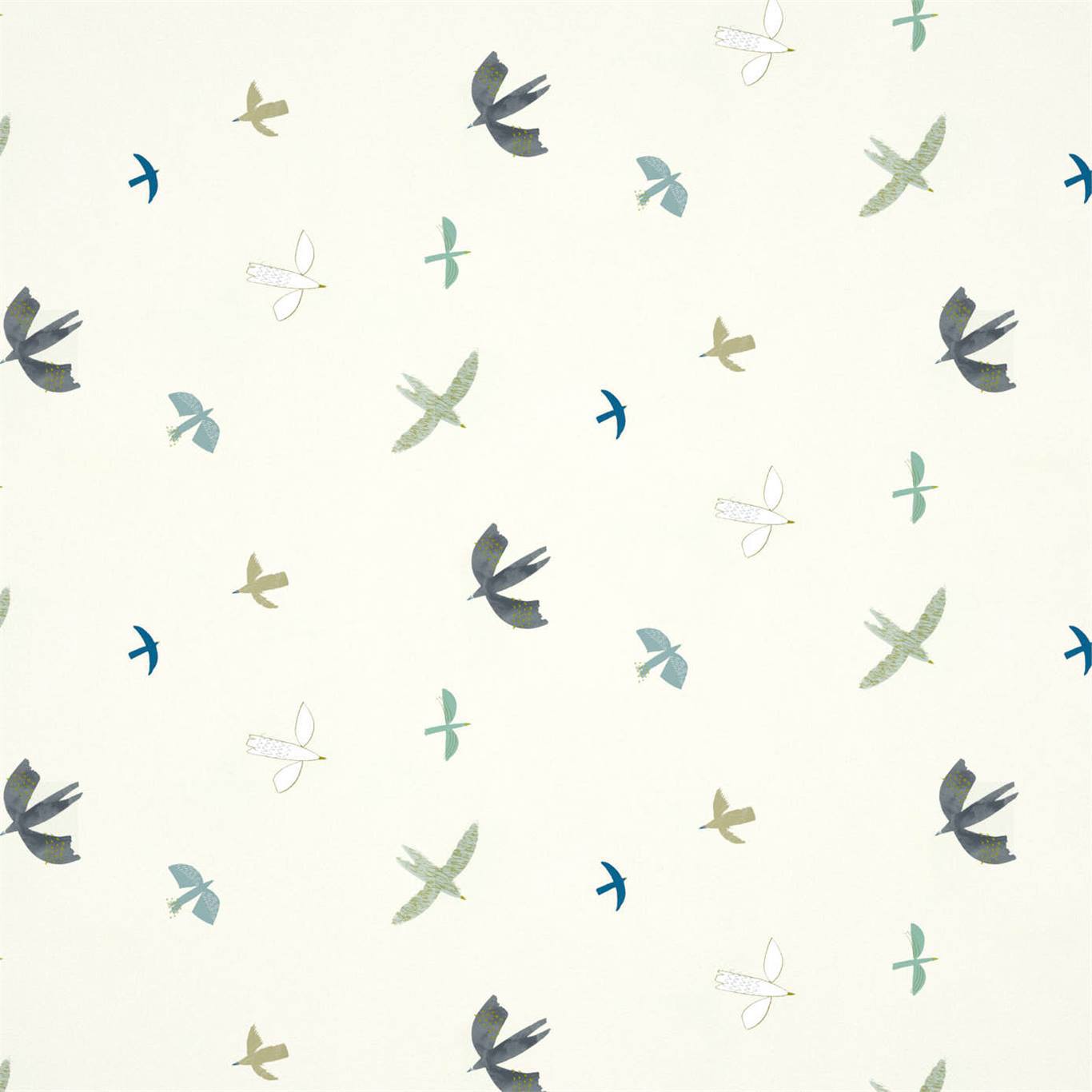 HARLEQUIN Skies Above Wallpaper Animals Duck Egg,Linen Gravure Printed Wallpaper - HLTF112641
