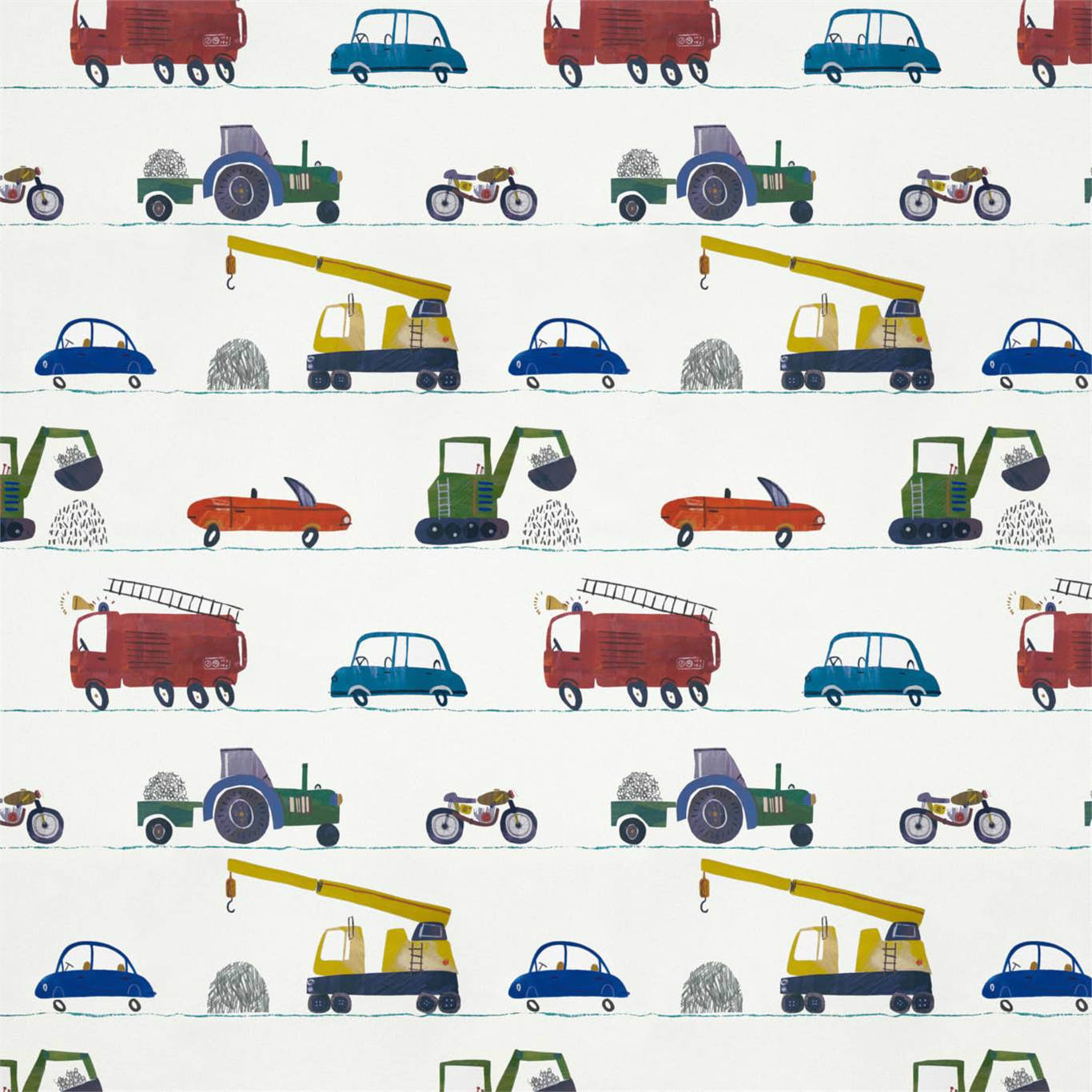 HARLEQUIN Just Keep Trucking Wallpaper Other Tomato,Marine,Gecko Gravure Printed Wallpaper - HLTF112643