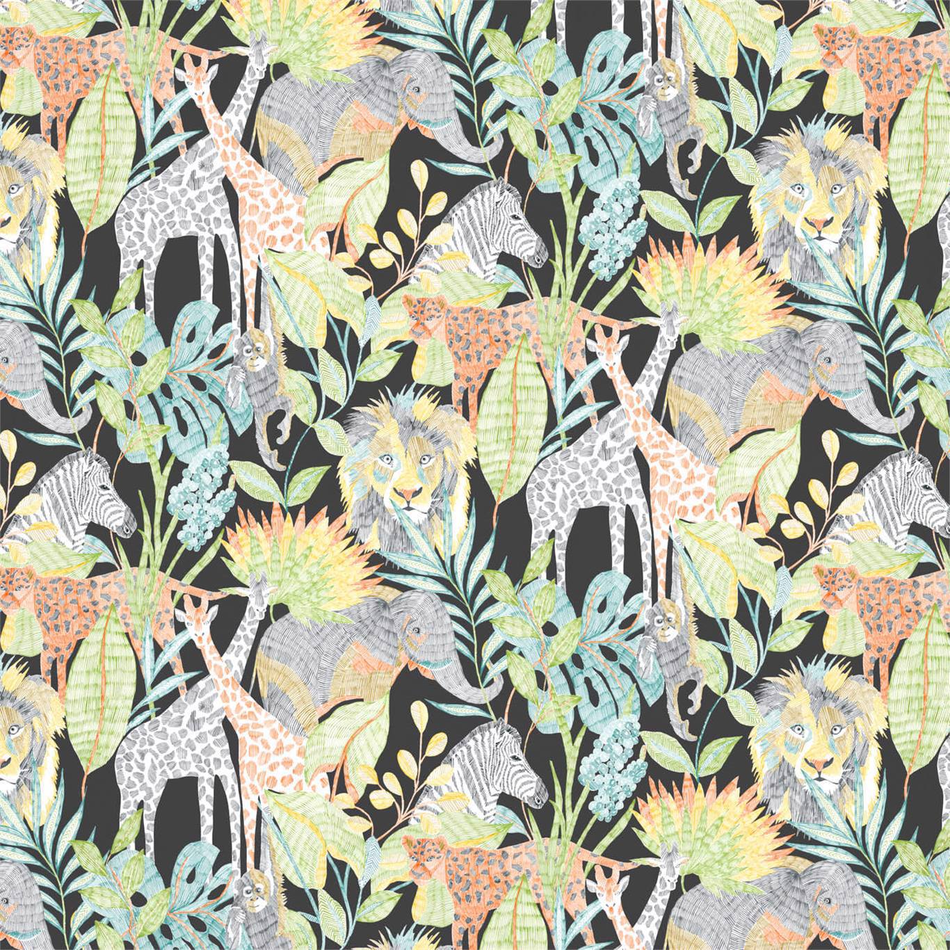 HARLEQUIN Into The Wild Wallpaper Animals Midnight Jungle Gravure Printed Wallpaper - HLTF112649
