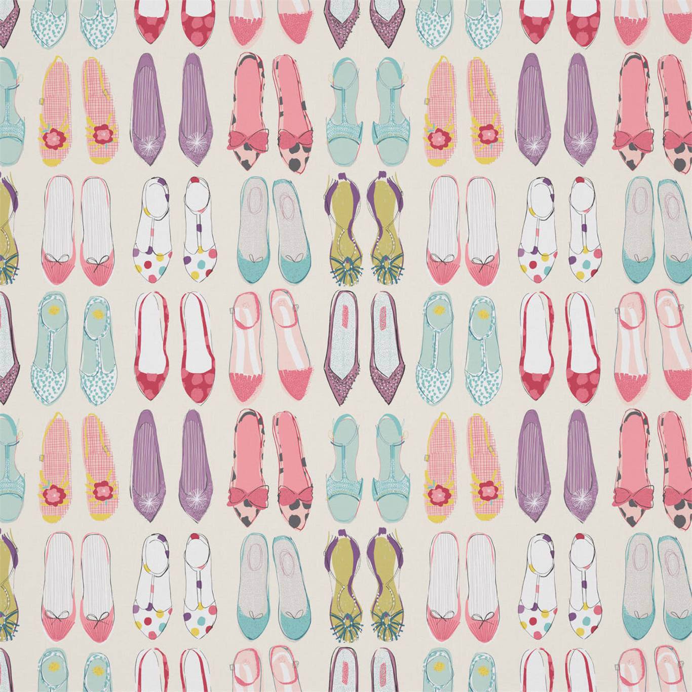 HARLEQUIN World At Your Feet Fabric Abstract , Graphic Pebble,Blossom,Sky - HLTF120943