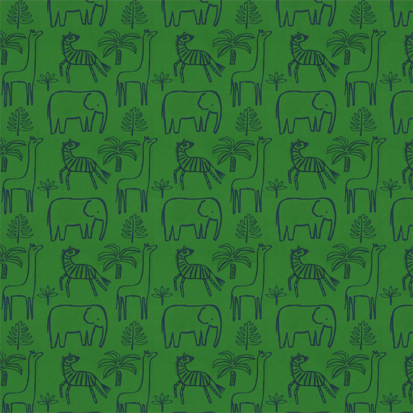 HARLEQUIN Funky Jungle Fabric Animals Gecko,Cobalt - HLTF133538