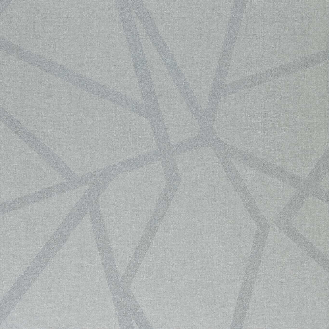 HARLEQUIN Sumi Shimmer Wallpaper Geometric Silver Gravure - Wide Width Printed Wallpaper - HMFW111573